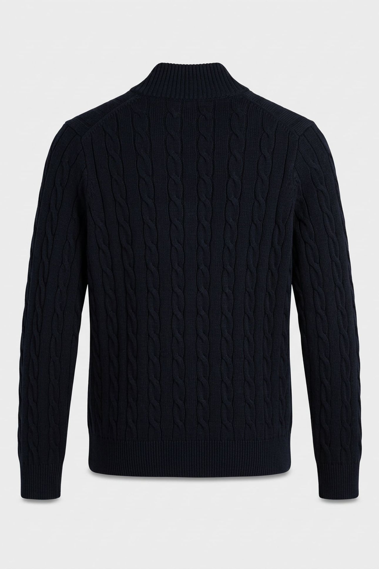 TEEN UNISEX COTTON CABLE FULL ZIP CARDIGAN EVENING BLUE 3