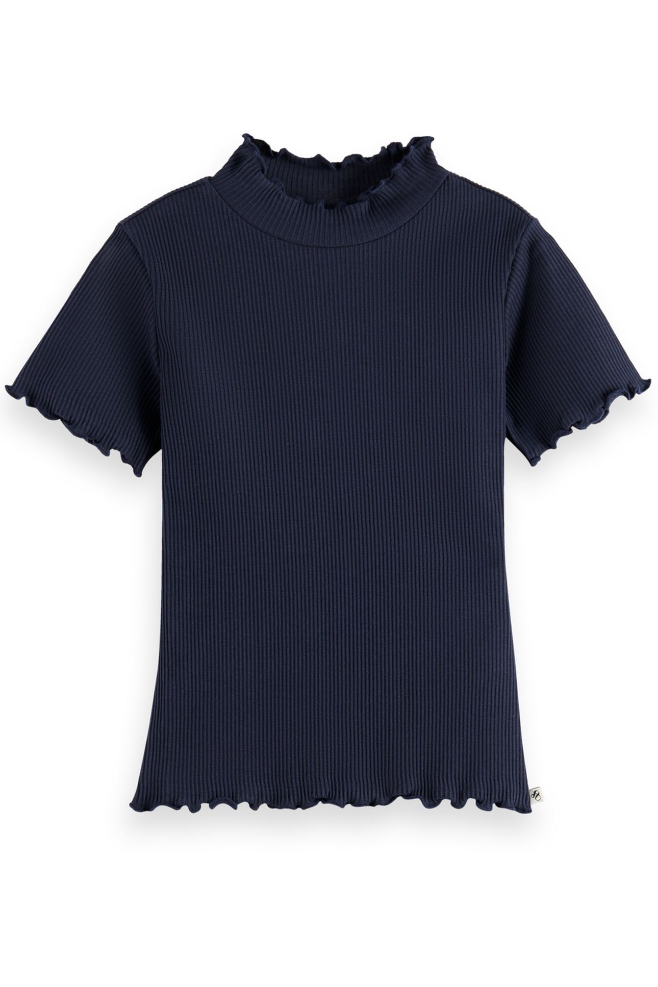 GIRLS CORE MOCK NECK RIBBED SLIM-FIT SS T-SHIRT SKY CAPTAIN 1