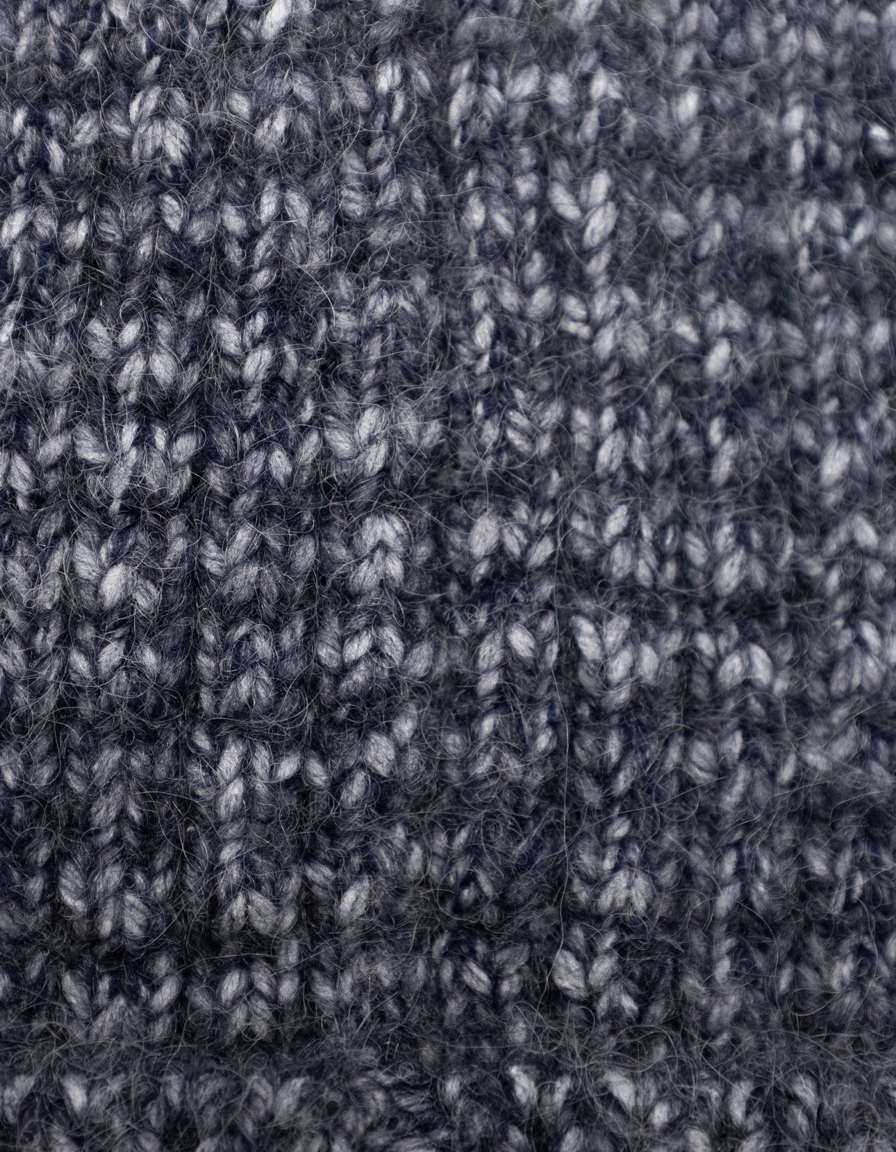 BLUE RIBBED KNIT BEANIE WITH TURN-UP 5