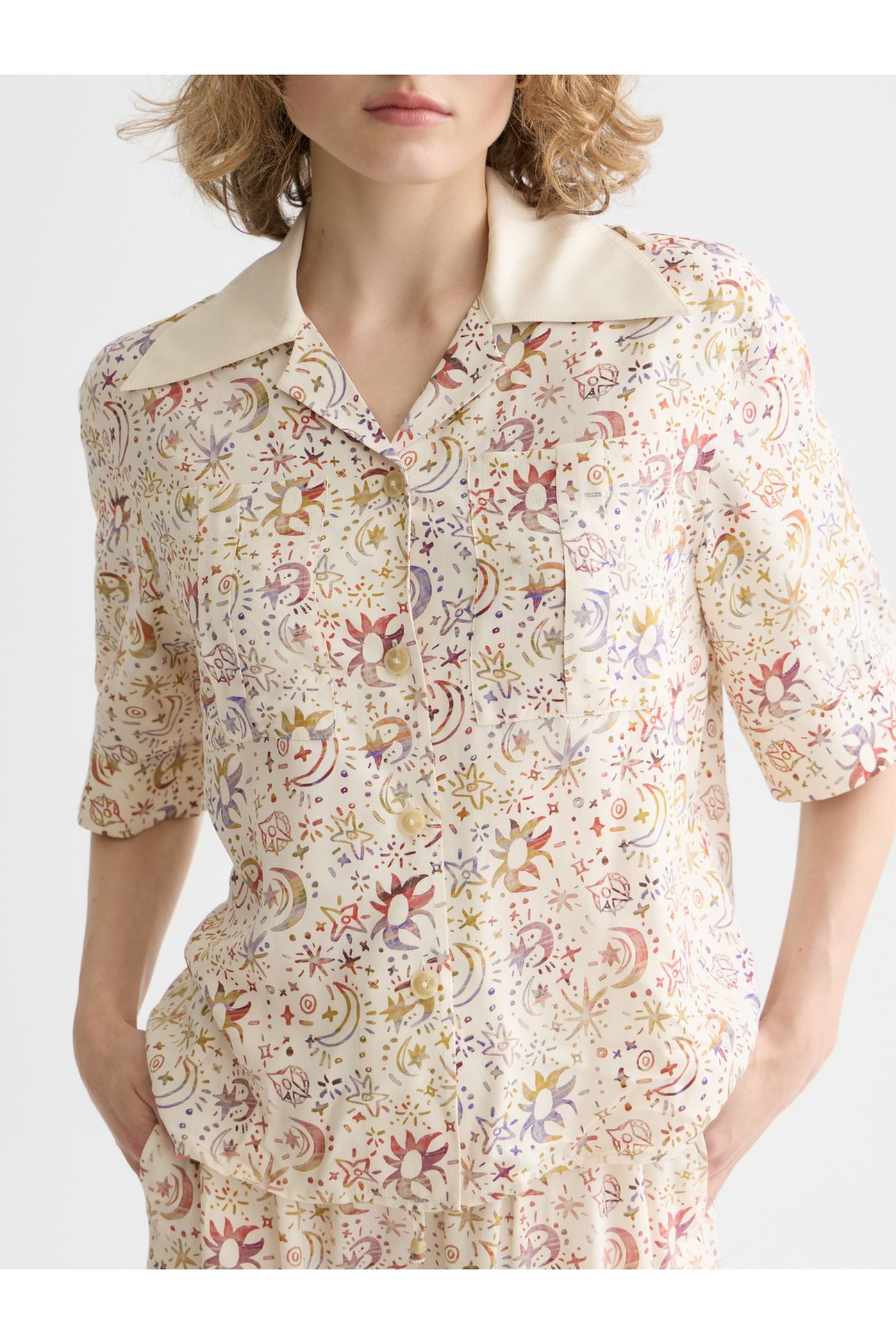PRINTED SHORT SLEEVED SHIRT COSMIC SKY EGGNOG 6