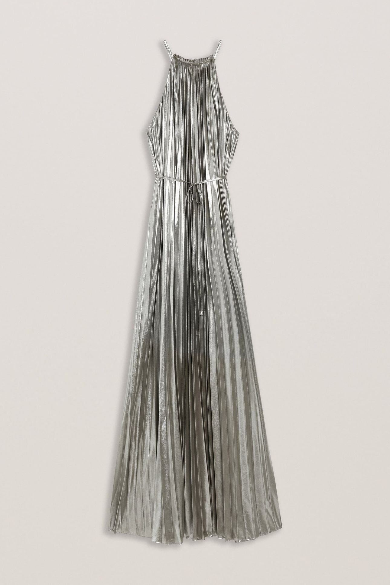 YALINA HALTER NECK MIDI DRESS SILVER 3