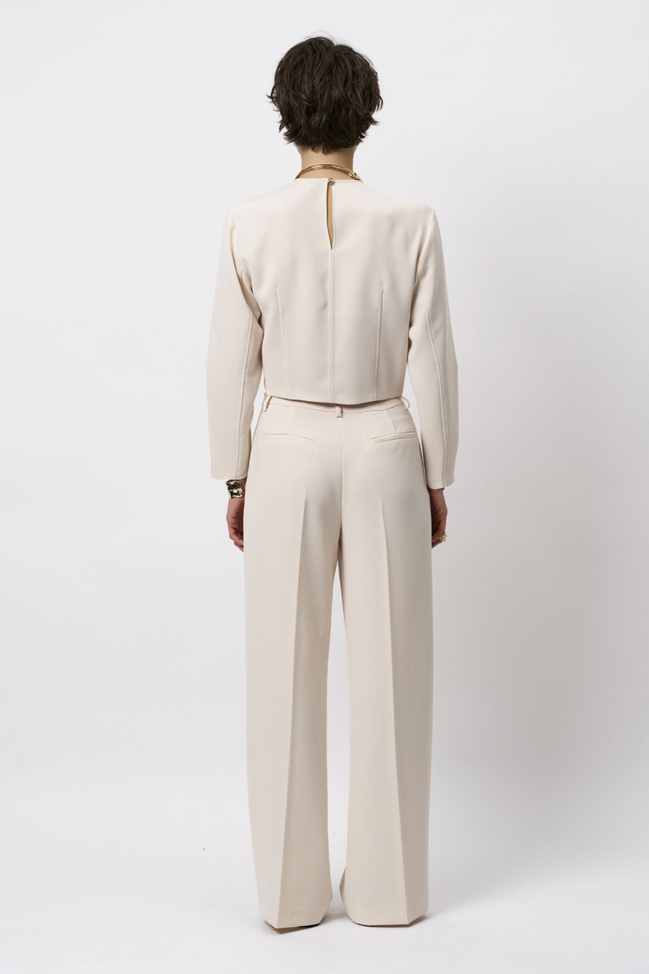 CINDER V-NECK TOP OATMEAL CREAM 3
