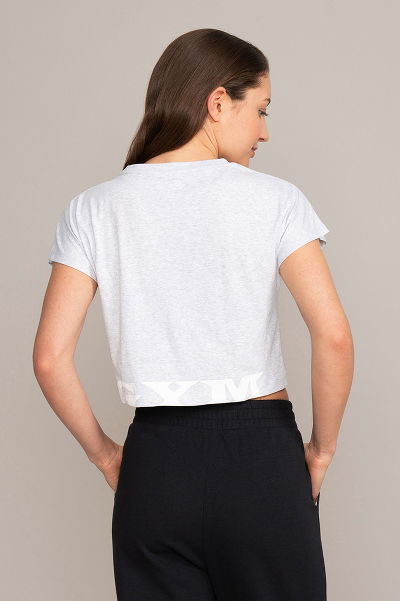 LADIES CROPPED T-SHIRT GREY 3