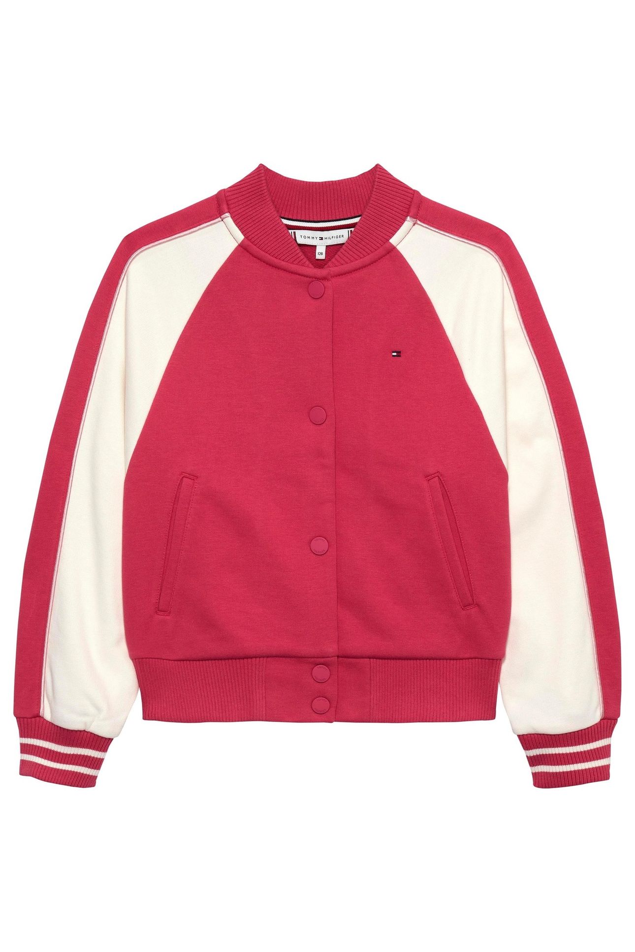 GIRLS COL BLOCK EMB VARSITY VINTAGE CERISE/ANCIENT WHITE 1