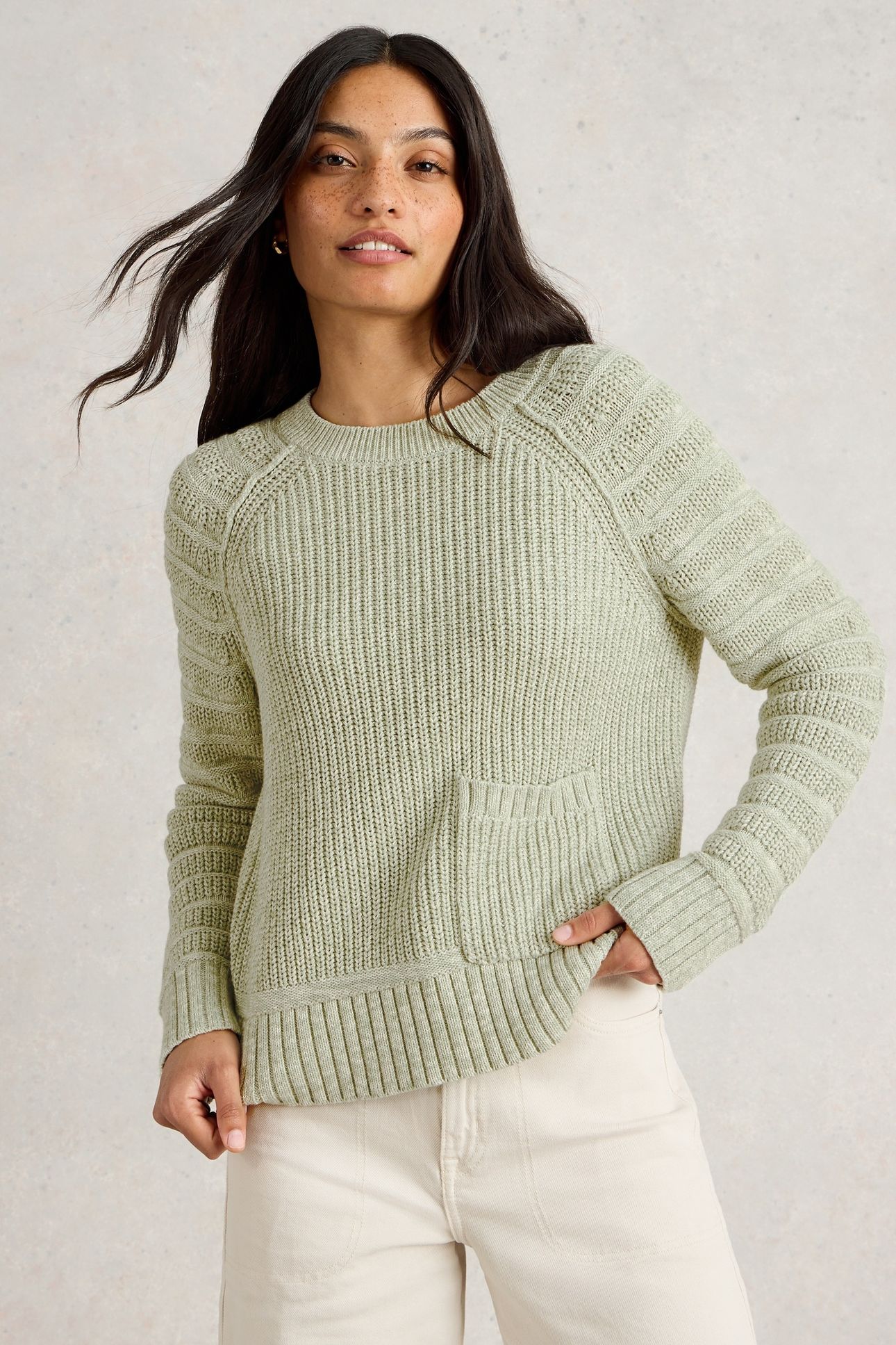 CINDY COTTON JUMPER KHAKI GRN 1