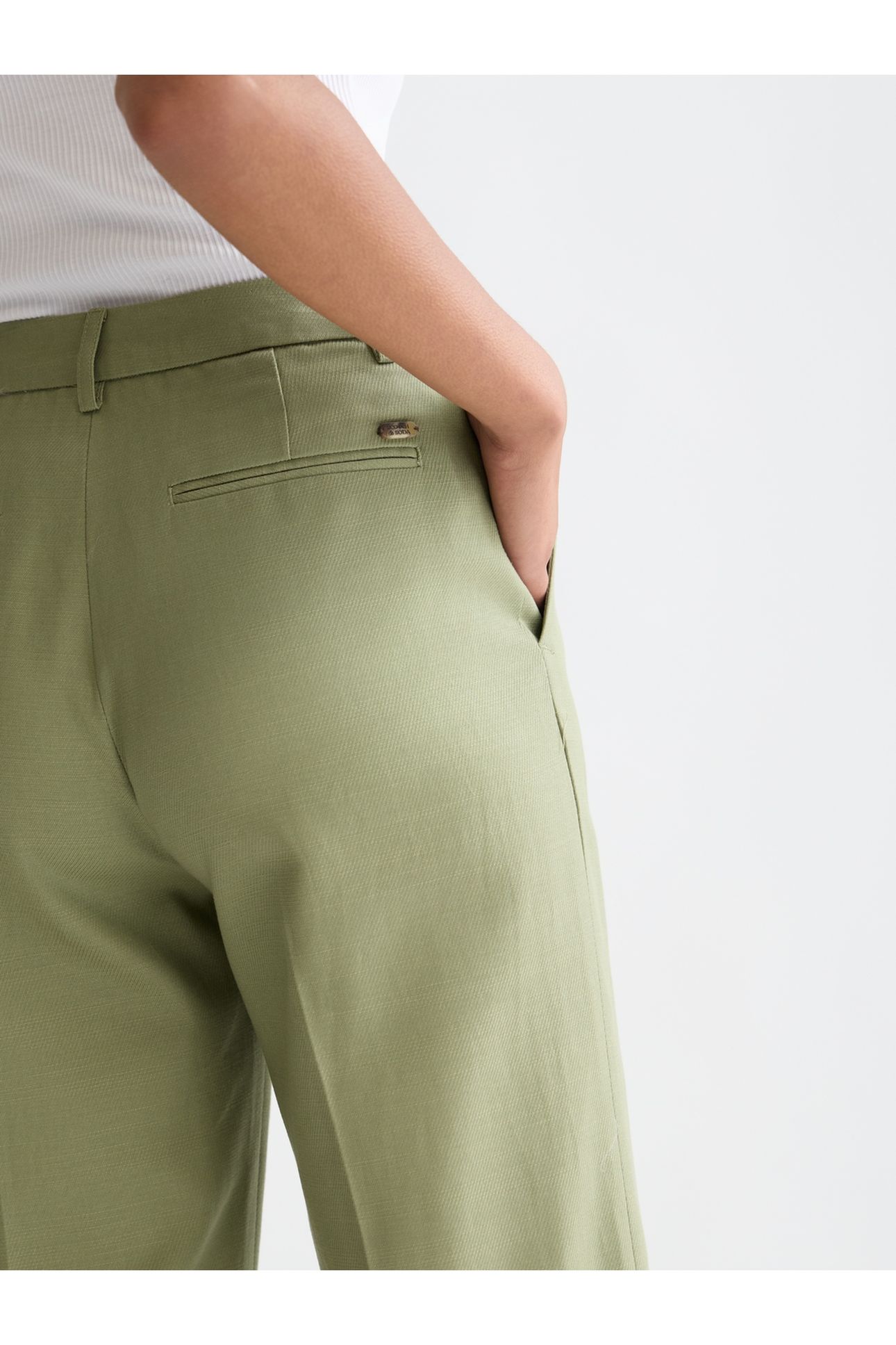 EDIE - HIGH RISE WIDE LEG PANTS OIL GREEN 6