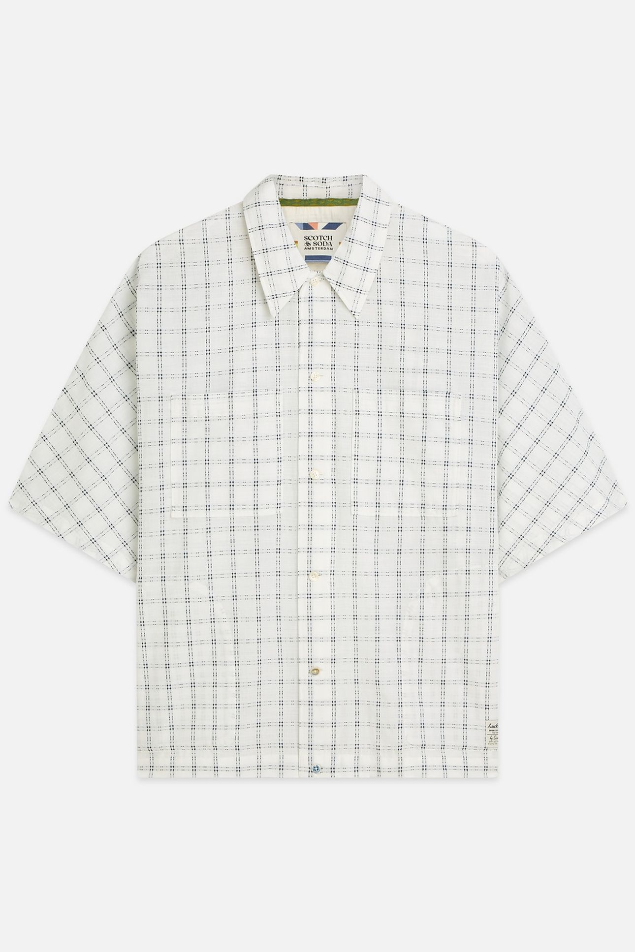 CHECK LOOSEFIT SHORTSLEEVED SHIRT WHITE/PASTEL 1