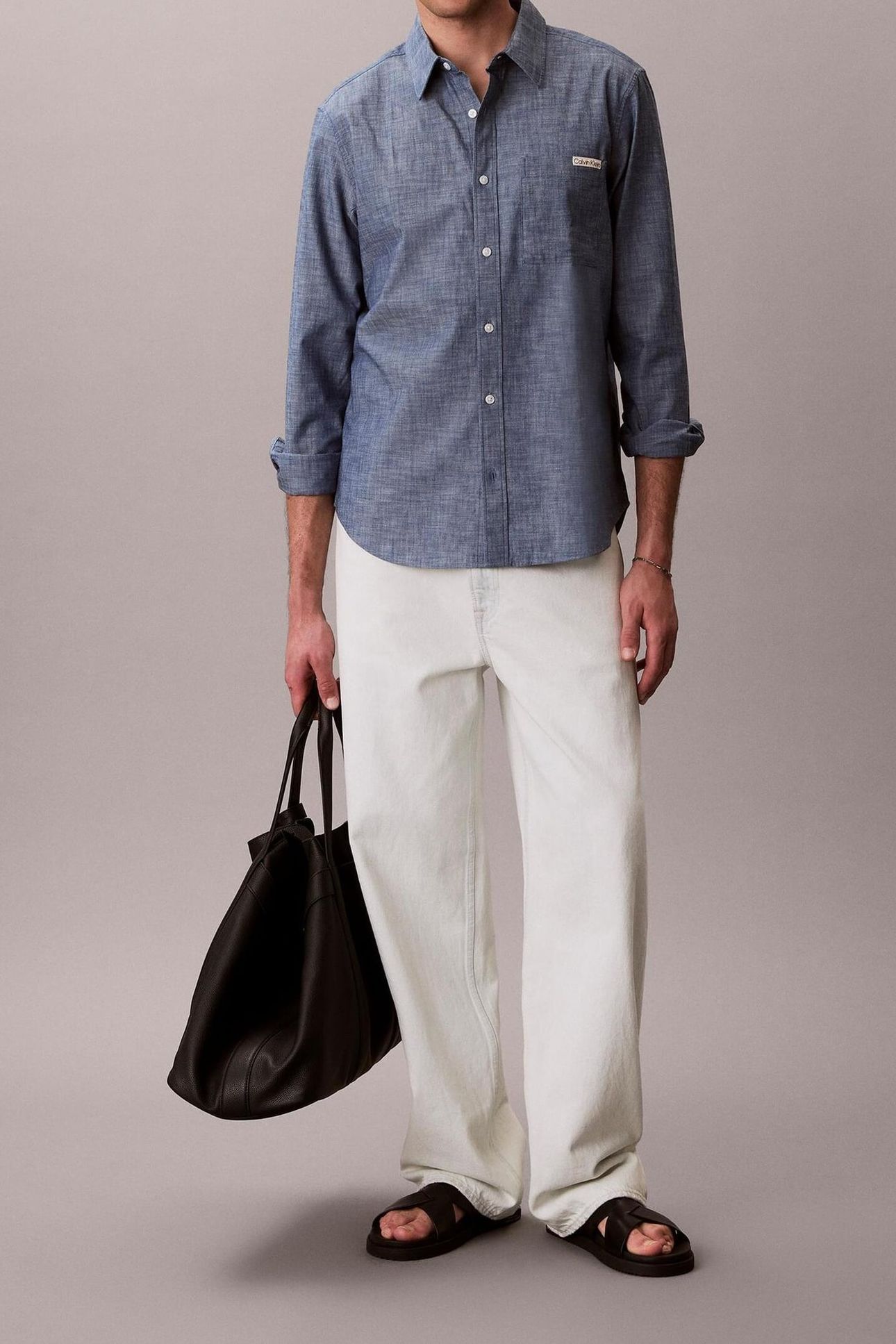 LS CHAMBRAY CLASSIC SHIRT BLUE DESCENT 1