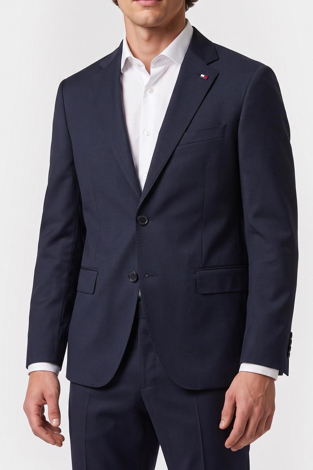 STRETCH TWILL WOOL SUITING JACKET BLUE 1