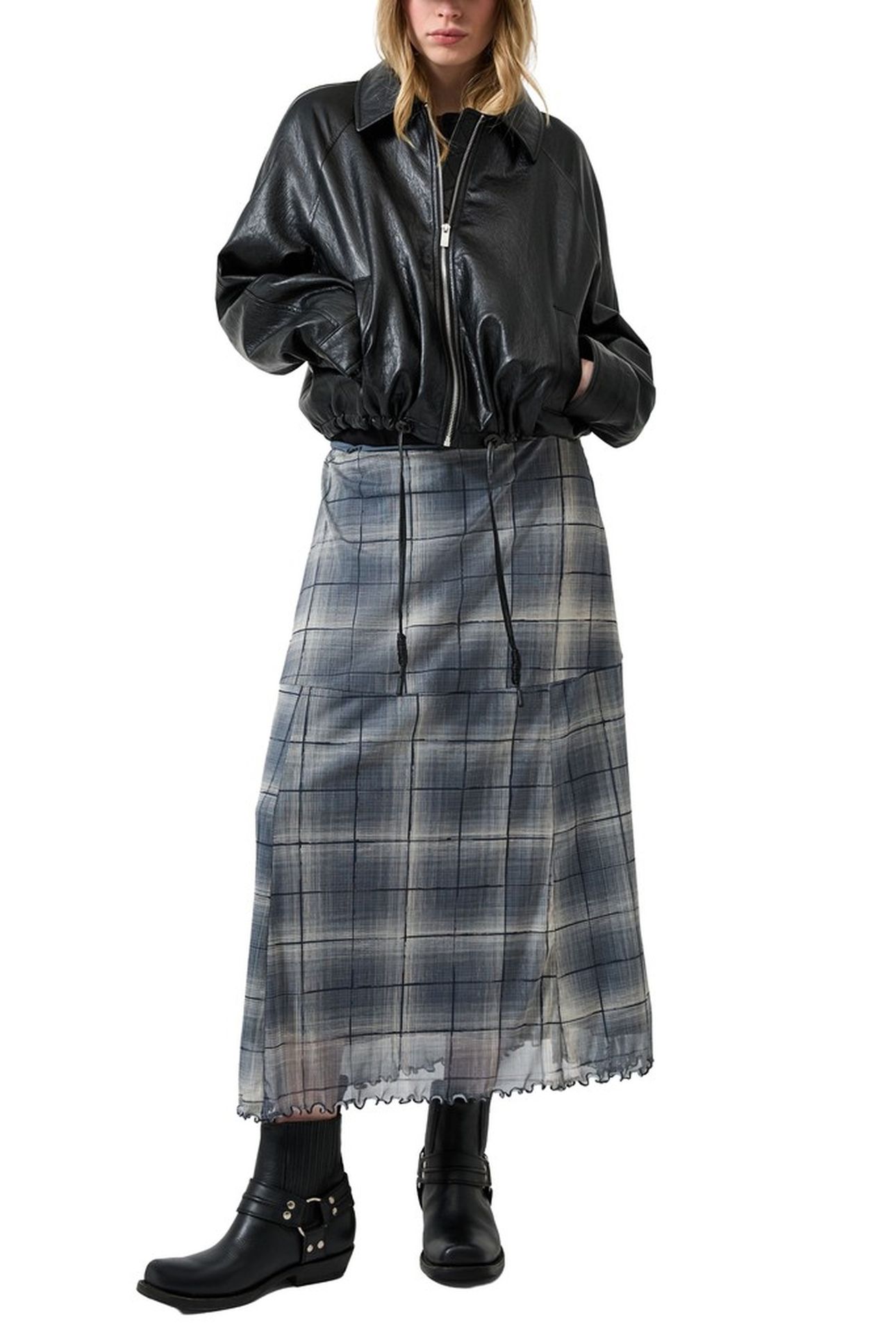 S.OLIVER-QS SKIRTS GREY/BLACK 3
