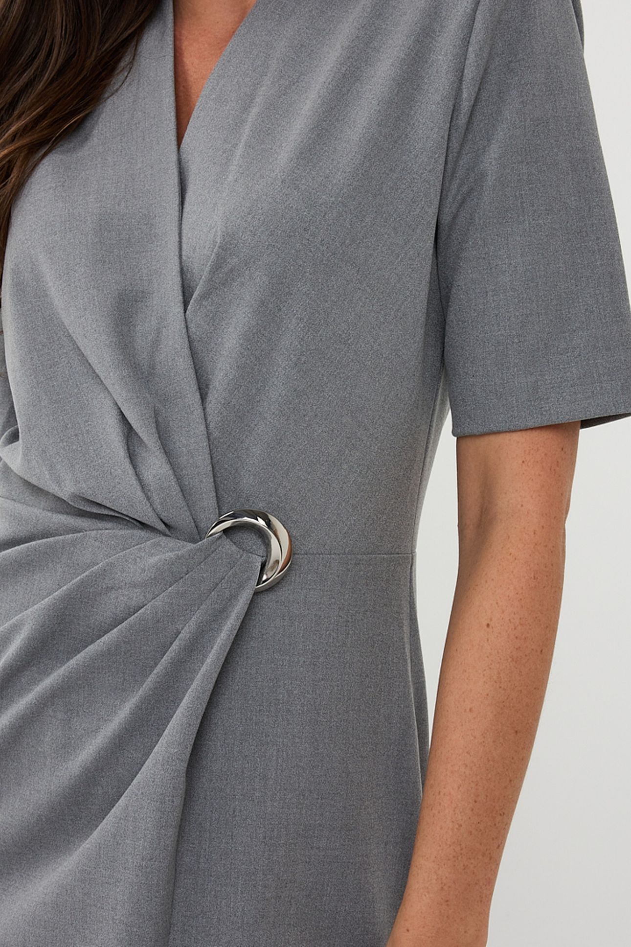 DRESS BUCKLE S/SLVE LIGHT GREY MELANGE 7