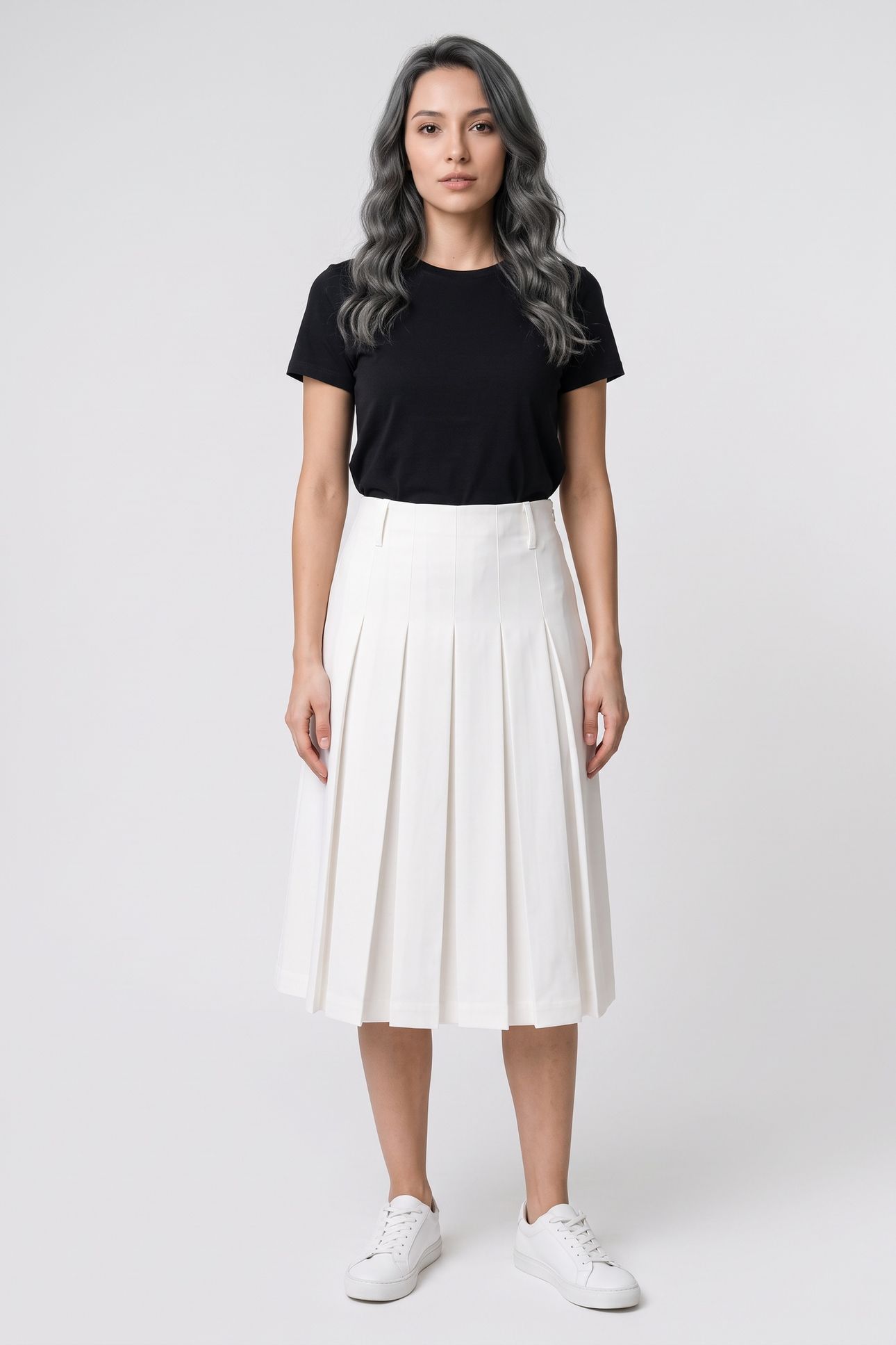 SKIRT PLEATED WHITE 2