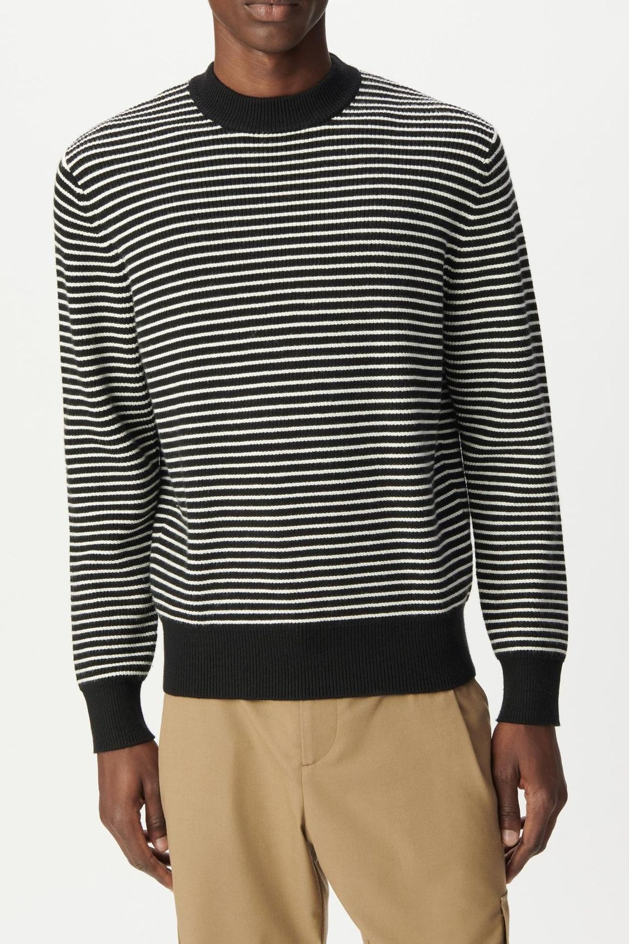 BLACK KNIT SAILOR SWEATER WITH WHITE STRIPES 1