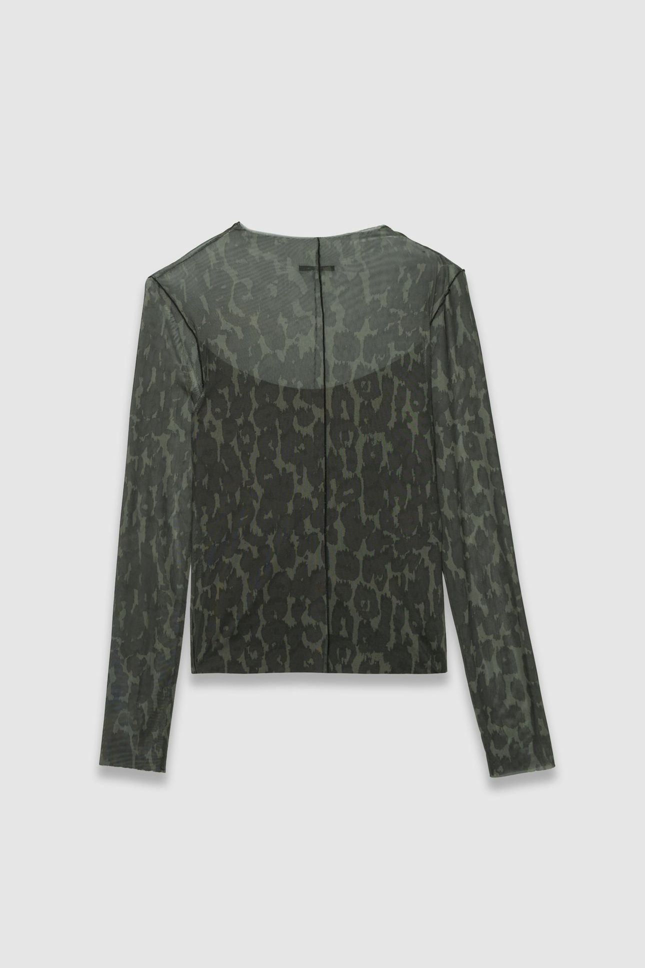KHAKI MESH T-SHIRT WITH LEOPARD PRINT 4
