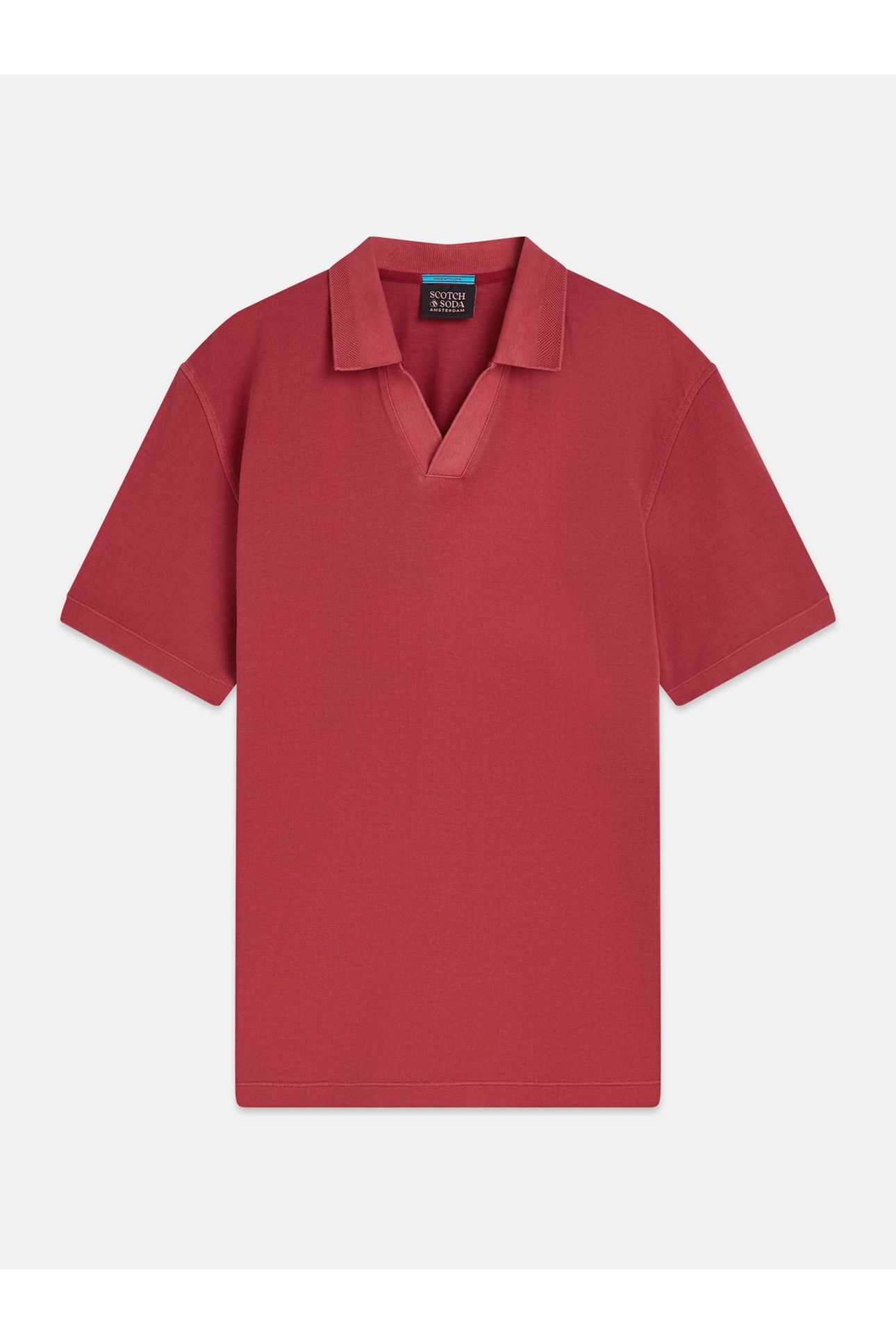 3 CROSSES PIQUE RELAXEDFIT GARMENTDYED POLO RED 4