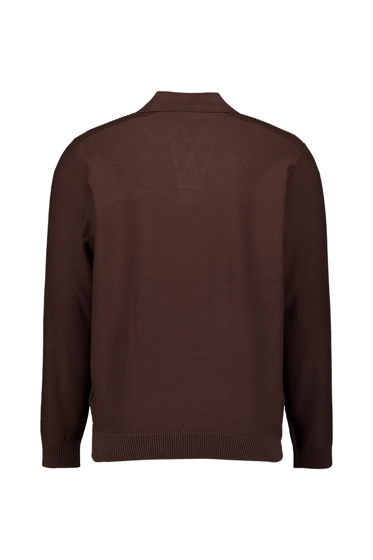 PULLOVER V-COLLAR SHOULDER DETAIL DARK BROWN 5