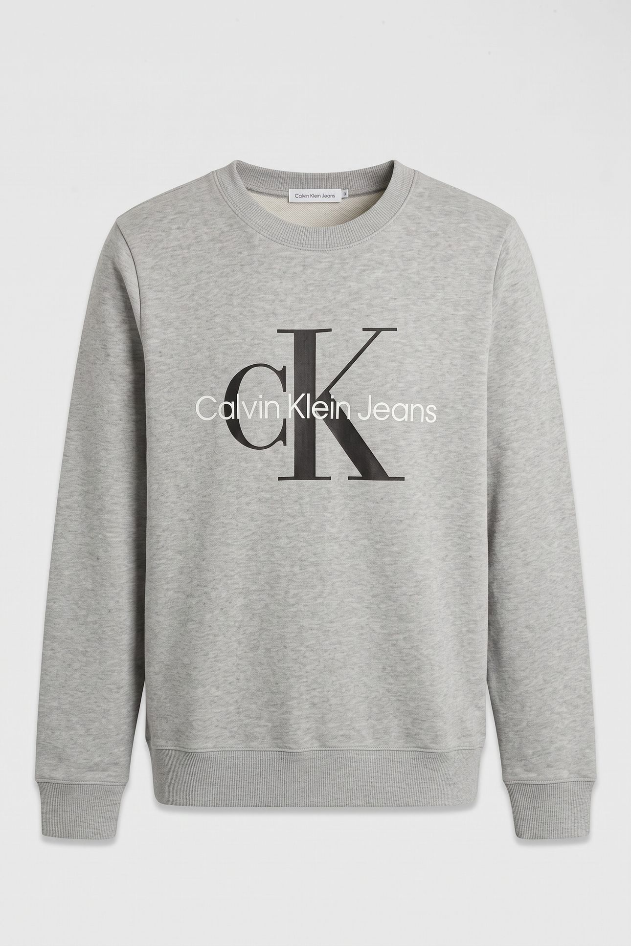 UNISEX MONOGRAM LOGO SWEATSHIRT LIGHT GREY HEATHER 2