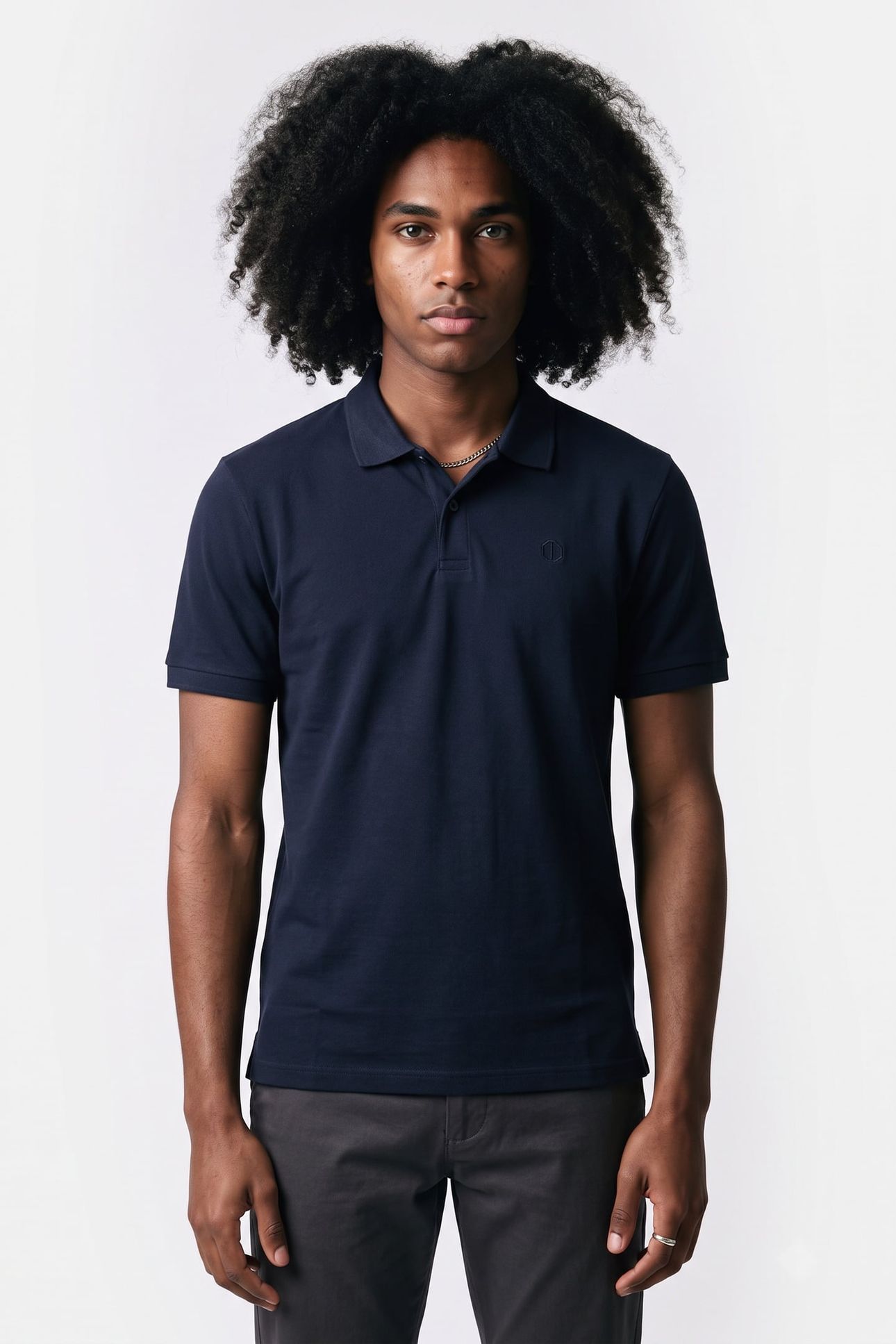 DS_BOWIE V-NECK POLO DK. NAVY 1