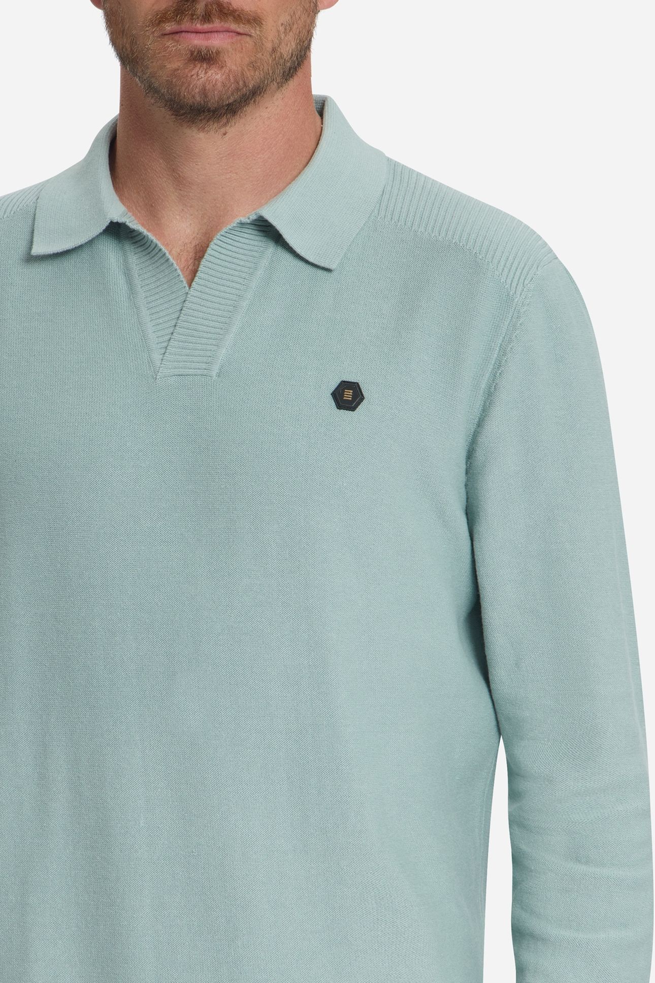 PULLOVER V-COLLAR SHOULDER DETAIL DUSTY BLUE 7