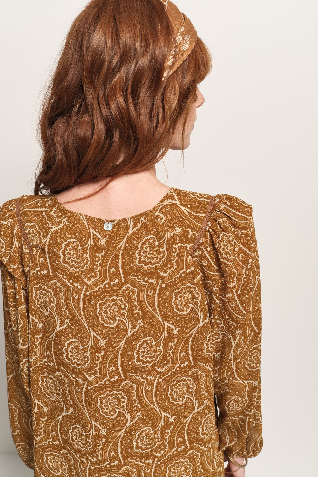 REILLY - YELLOW RECYCLED POLYESTER DRESS WITH FLORAL HARMONY 8