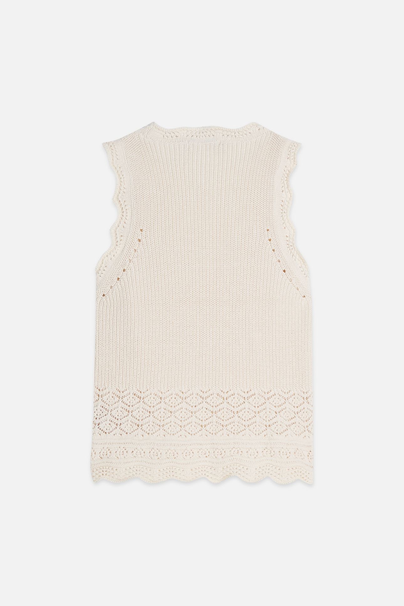 POINTELLE KNITTED VEST EGGNOG 5