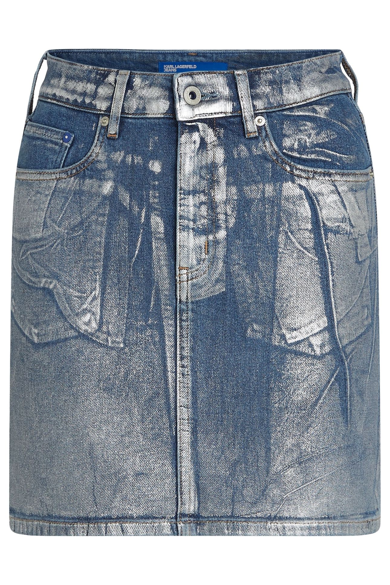 KLJ HR COATED DNM MINI SKIRT COATED BLUE 4