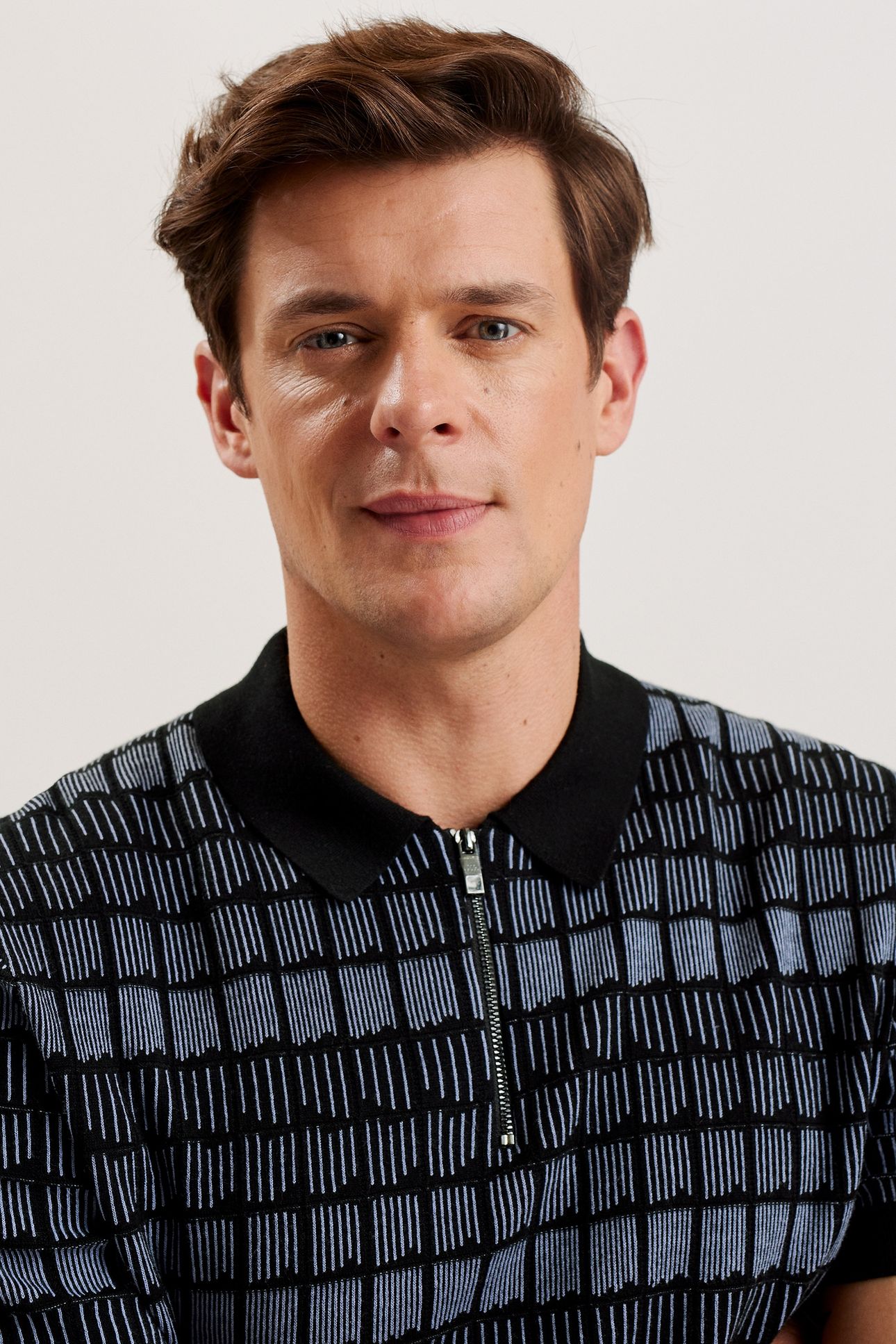 LEVERS SS REGULAR JACQUARD ZIP POLO BLACK 3