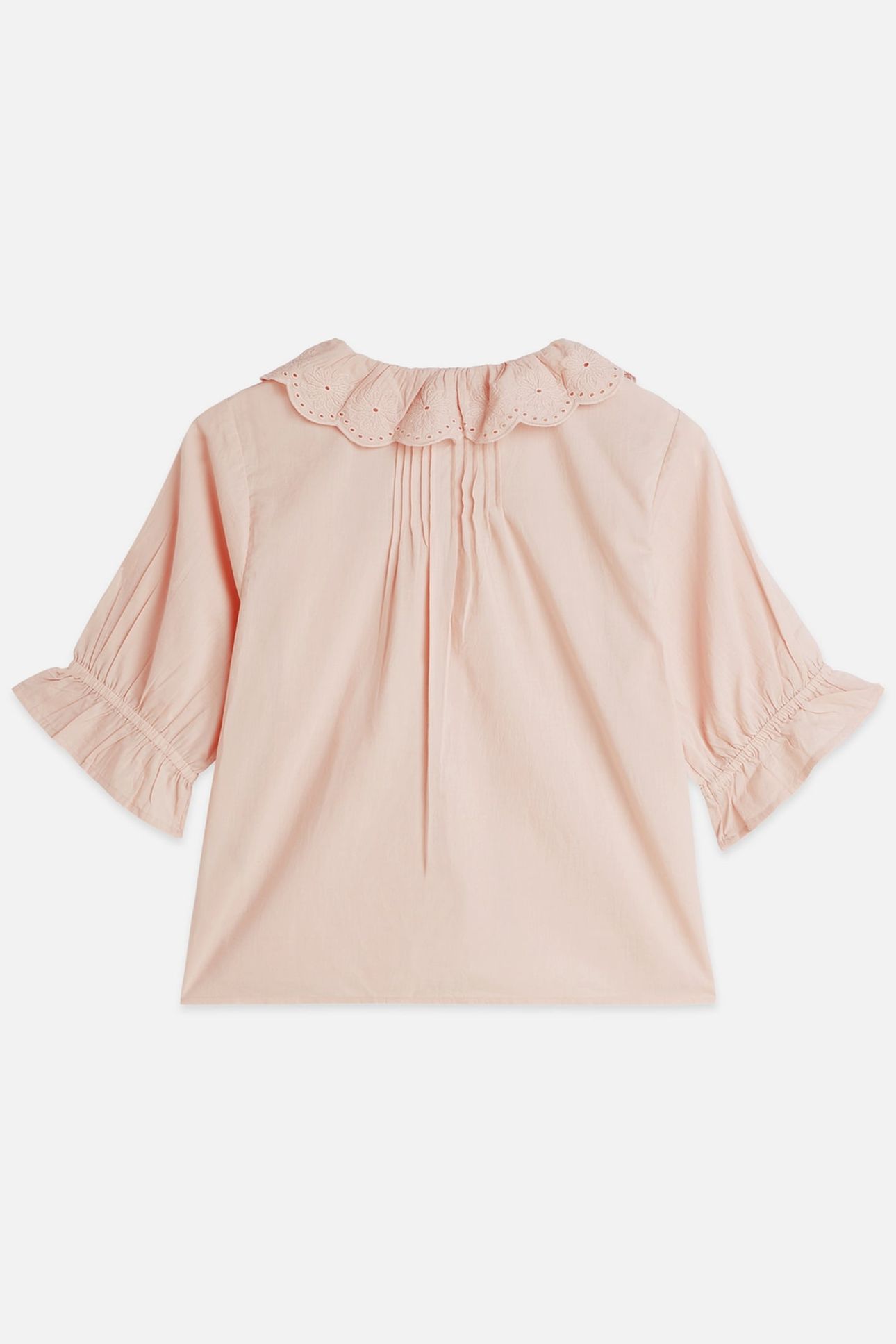 SHORT SLEEVE BLOUSE WITH EMBROIDERED DETAILS ROSE DUST 5