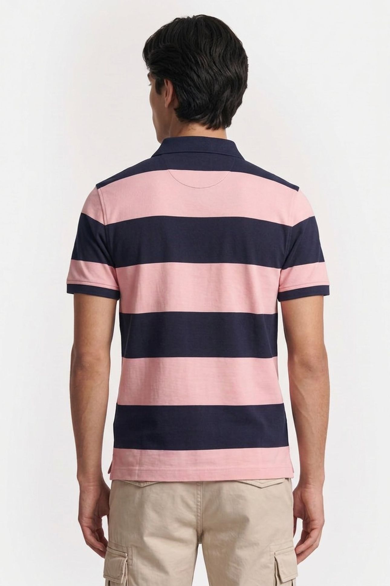 BLOCK STRIPE POLO BUBBELGUM PINK 2