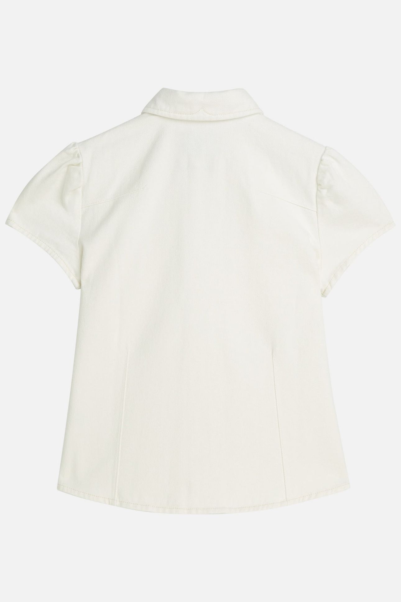 CAP SLEEVE FITTED DENIM SHIRT STARDUST WHITE 2