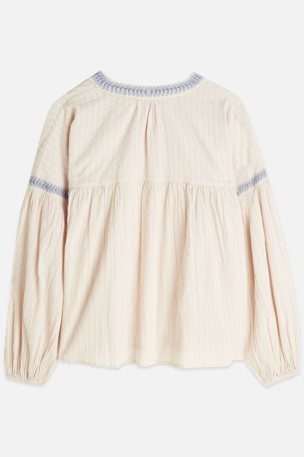 COTTON CREPE BLOUSE WITH EMBROIDERED DETAILS FOG 5