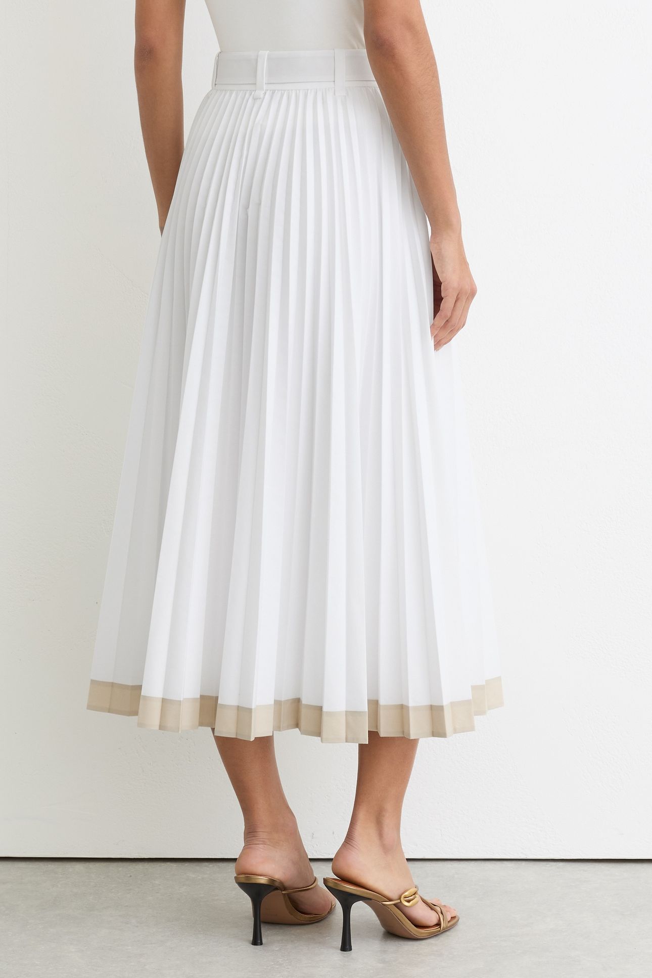 PLEATED COTTON SKIRT IVORY 3