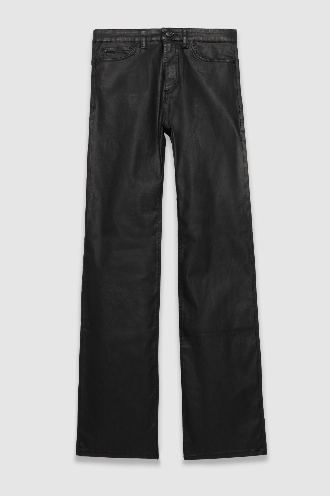 BLACK COATED HIGH-WAIST BOOTCUT JEANS 5