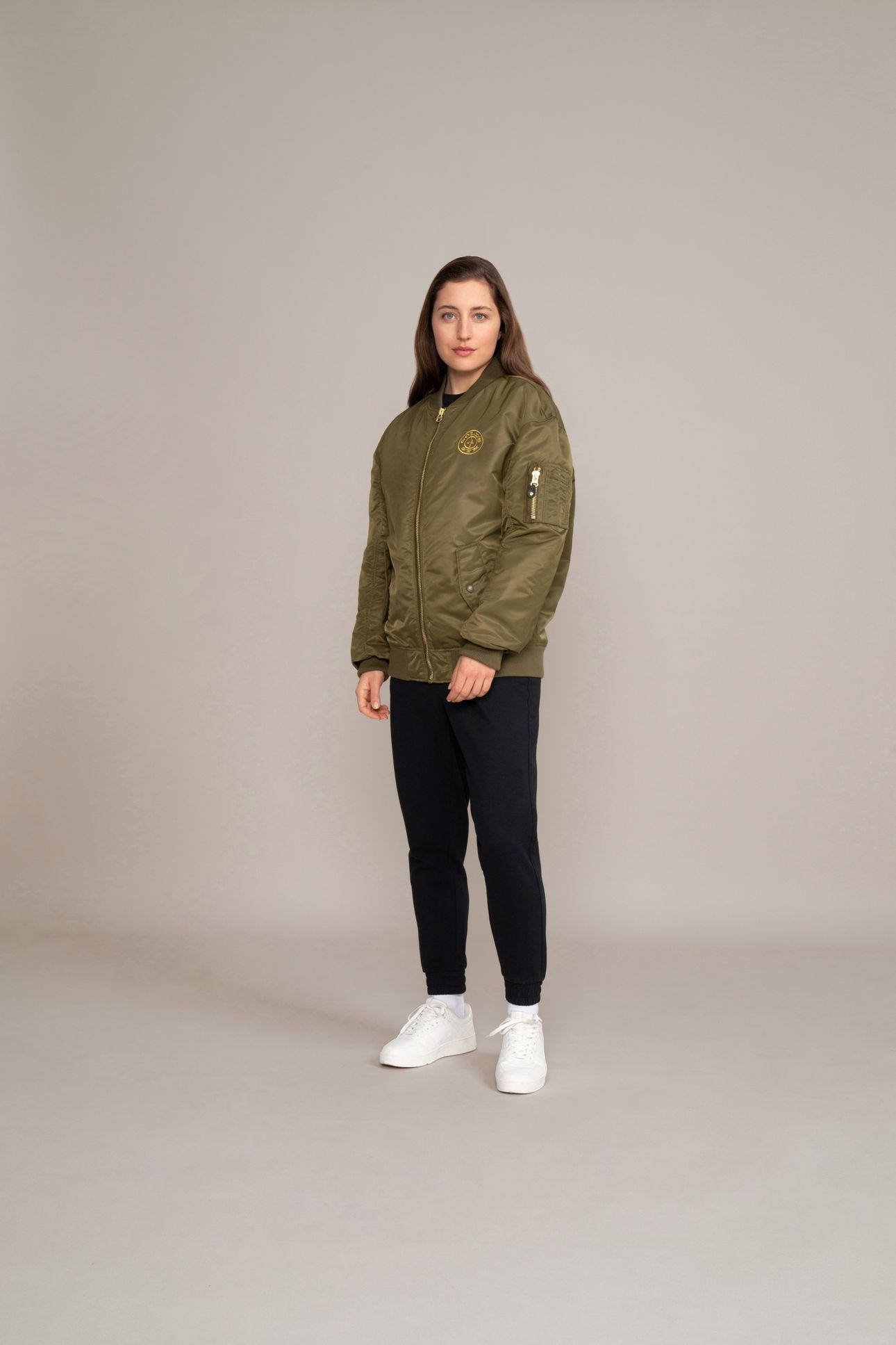 DAMEN WEIGHT PLATE BOMBER JACKET OLIVE 3