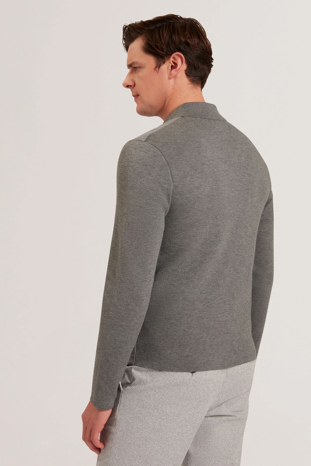 DEJO HERRINGBONE FRONT ZIP THROUGH GREY 2