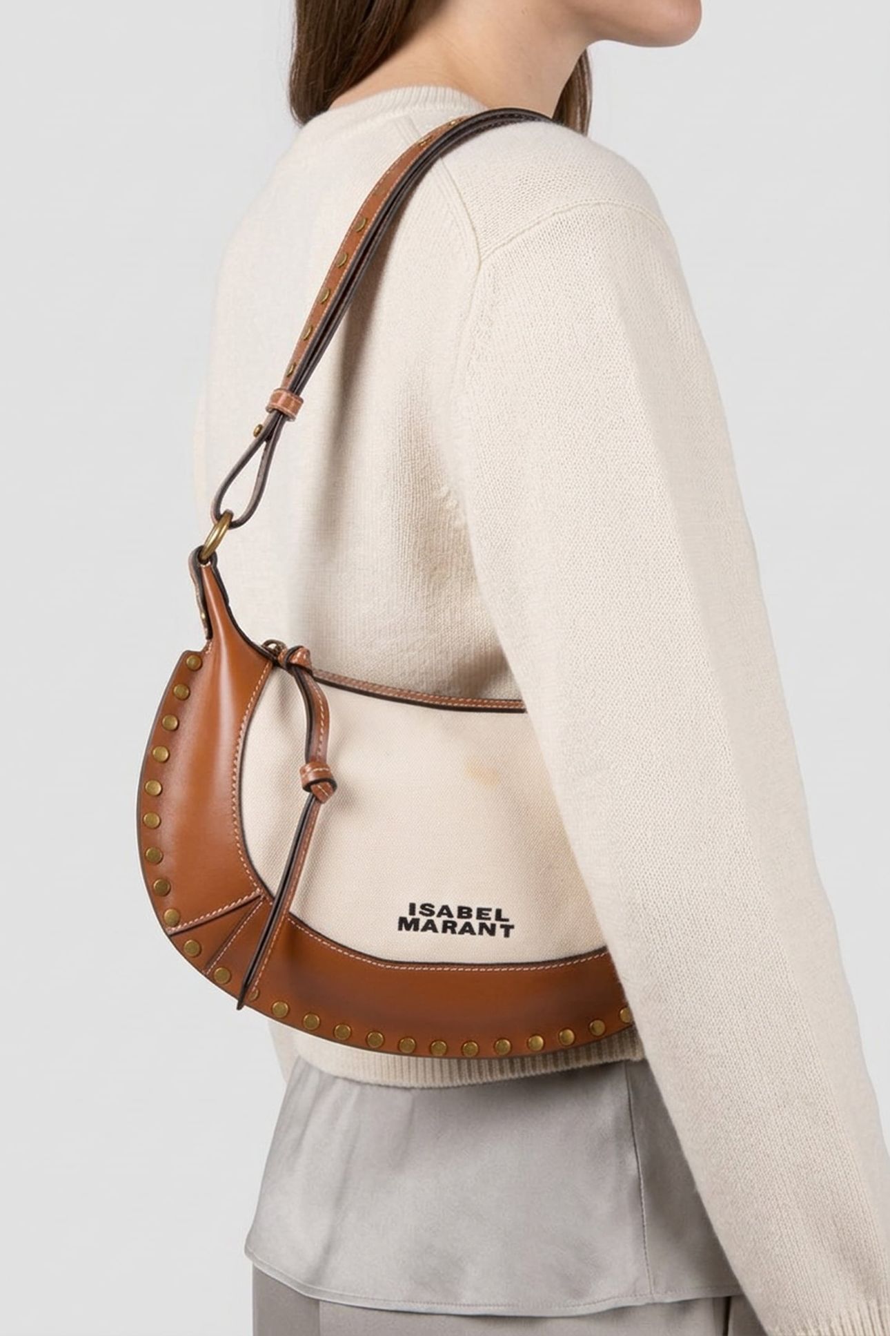 OSKAN MOON BAG ECRU COGNAC 1
