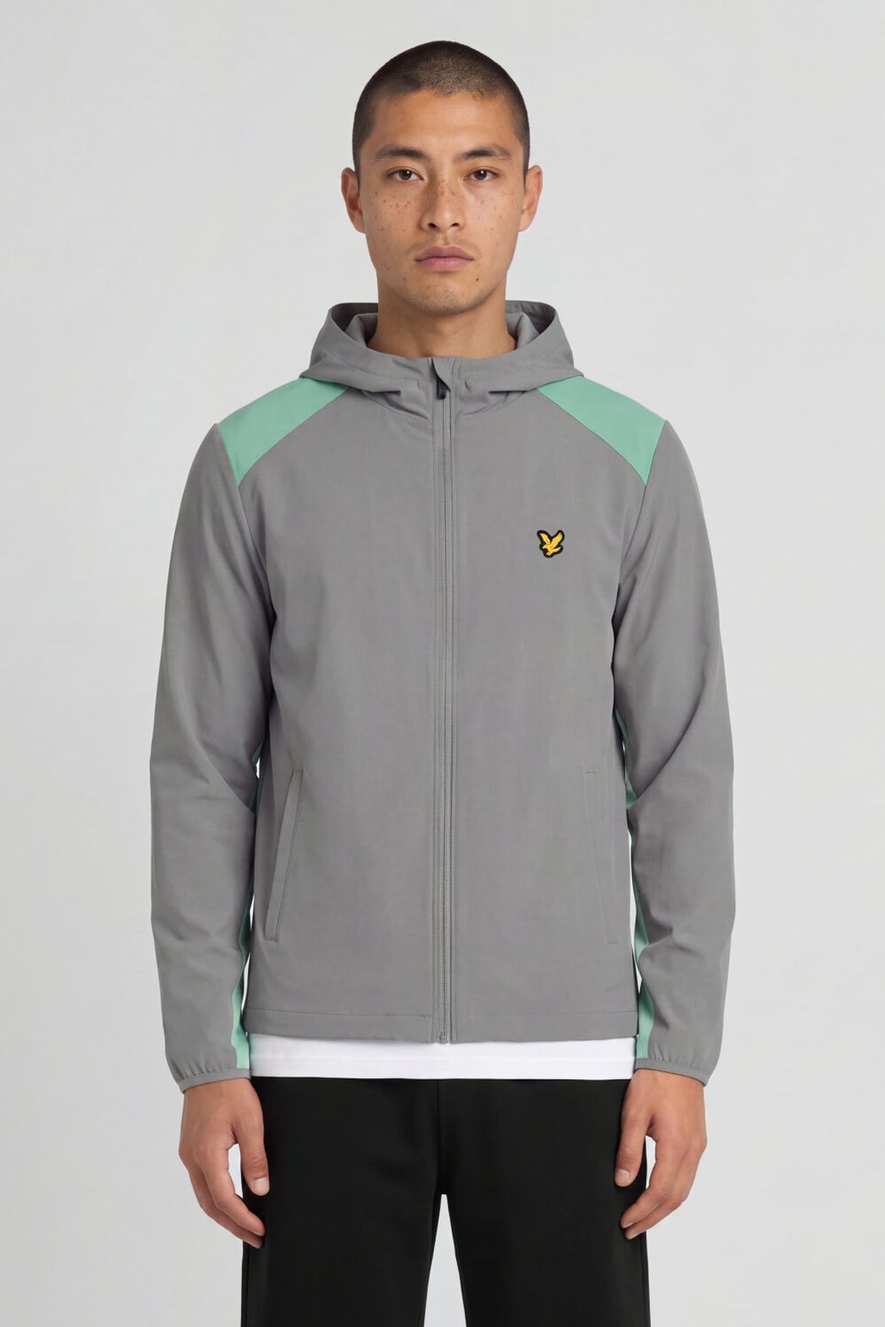 PANELLED WINDBREAKER JACKET ULTIMATE GREY/COOL MINT 1