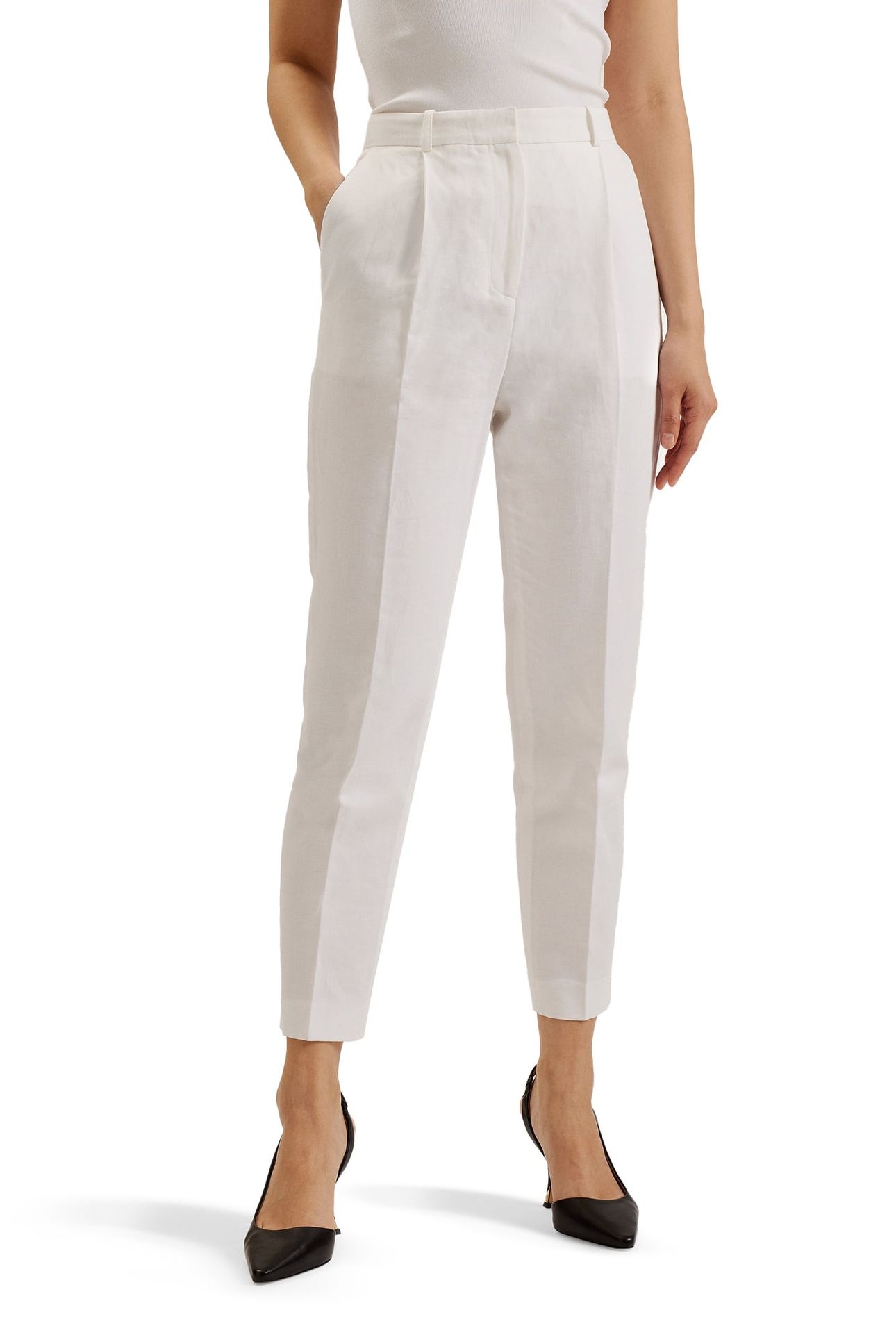 MUSUBT HIGH RISE TAILORED TROUSERS WHITE 2