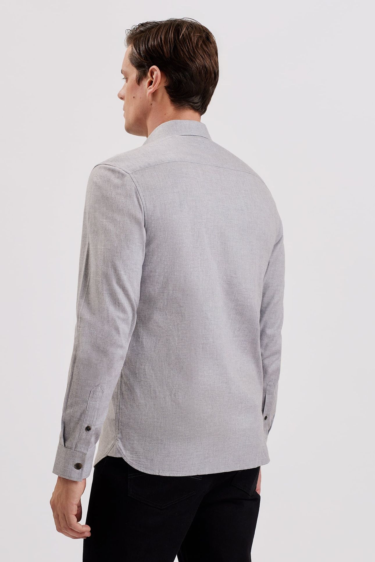 KILLYAN LS REGULAR BRUSHED COTTON SHIRT GREY 2