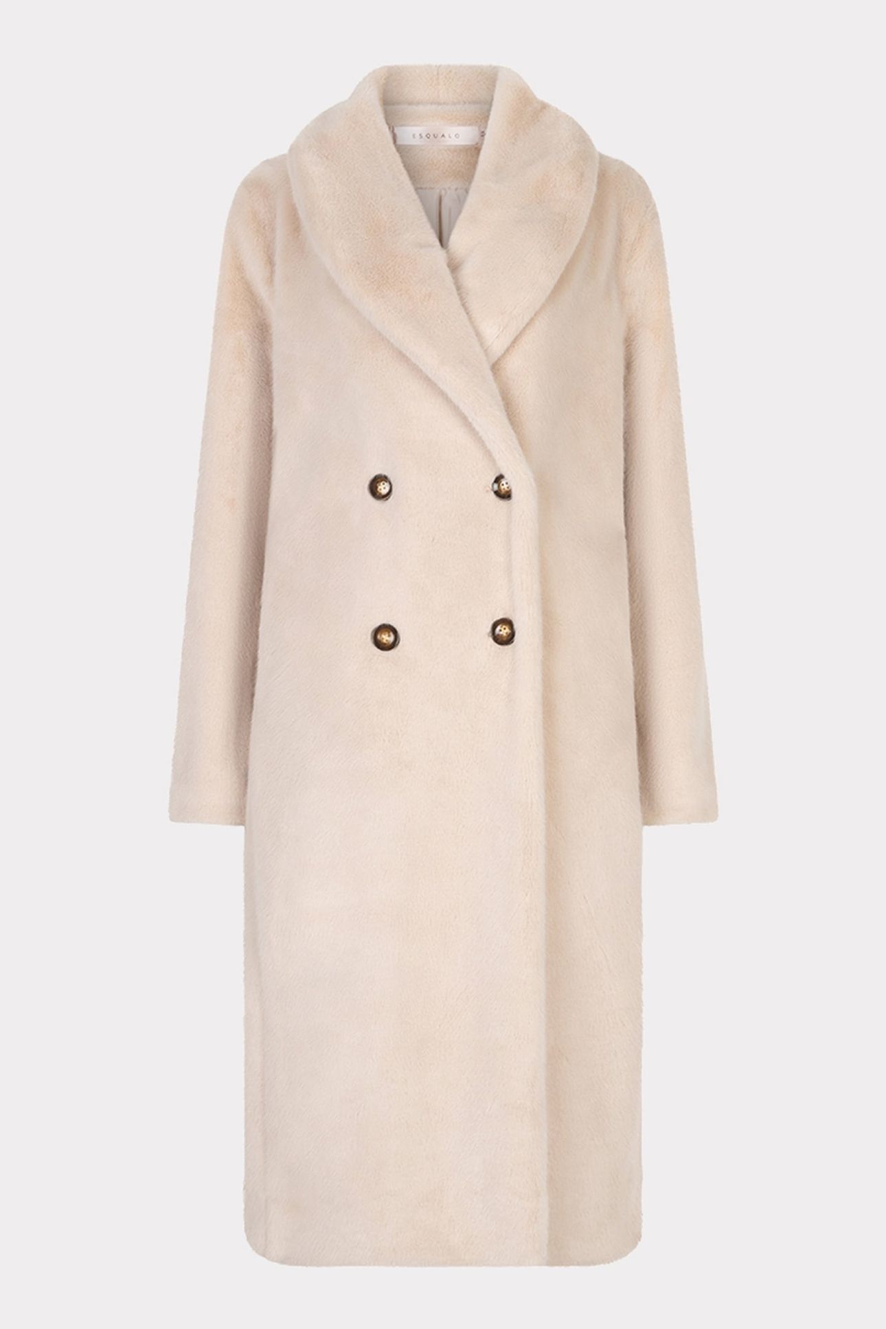 COAT SHAWL COLLAR FAKE FUR SAND 4