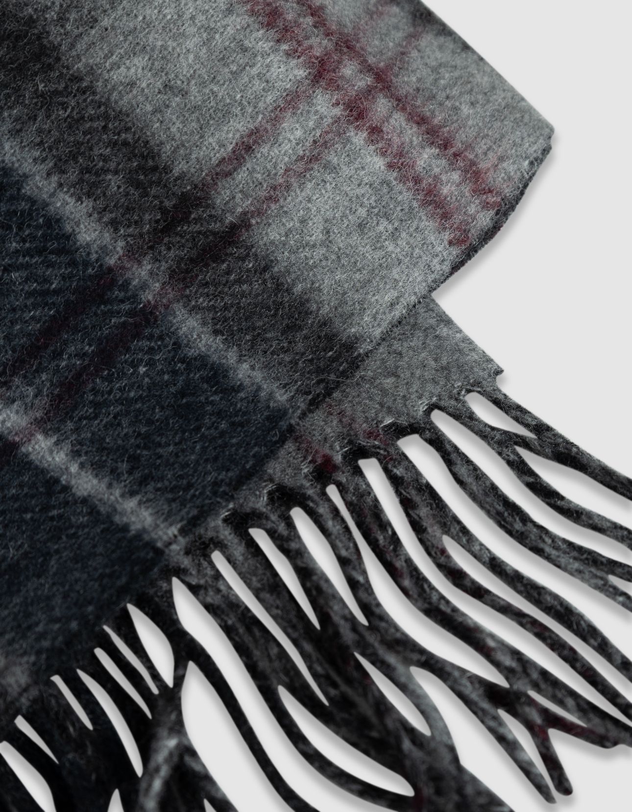 GREY AND BLACK CHECK DOUBLE-SIDED SCARF 5