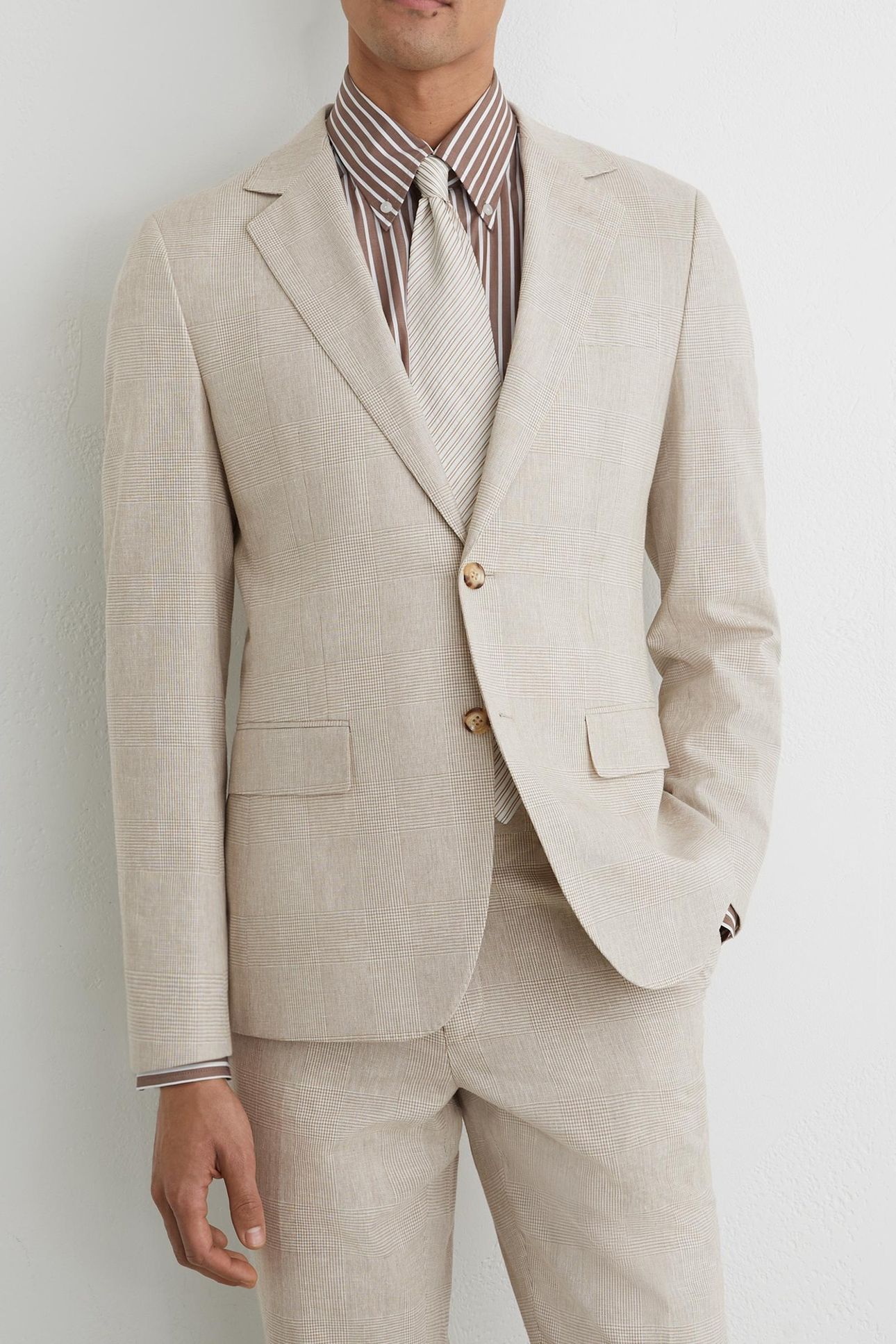 SB CHECK BLAZER OATMEAL BROWN 1