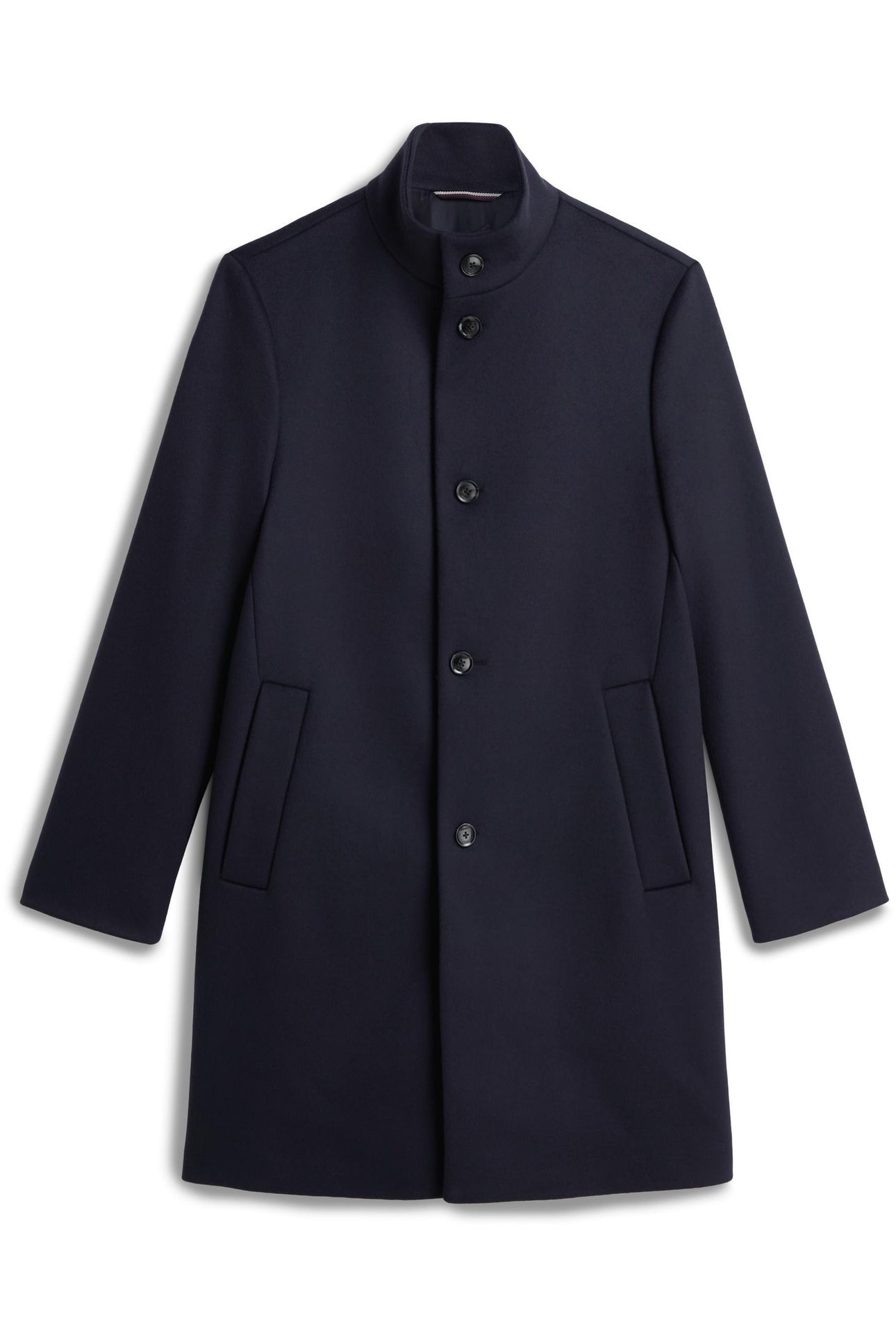 NY WOOL STAND COLLAR NAVY BLUE 2