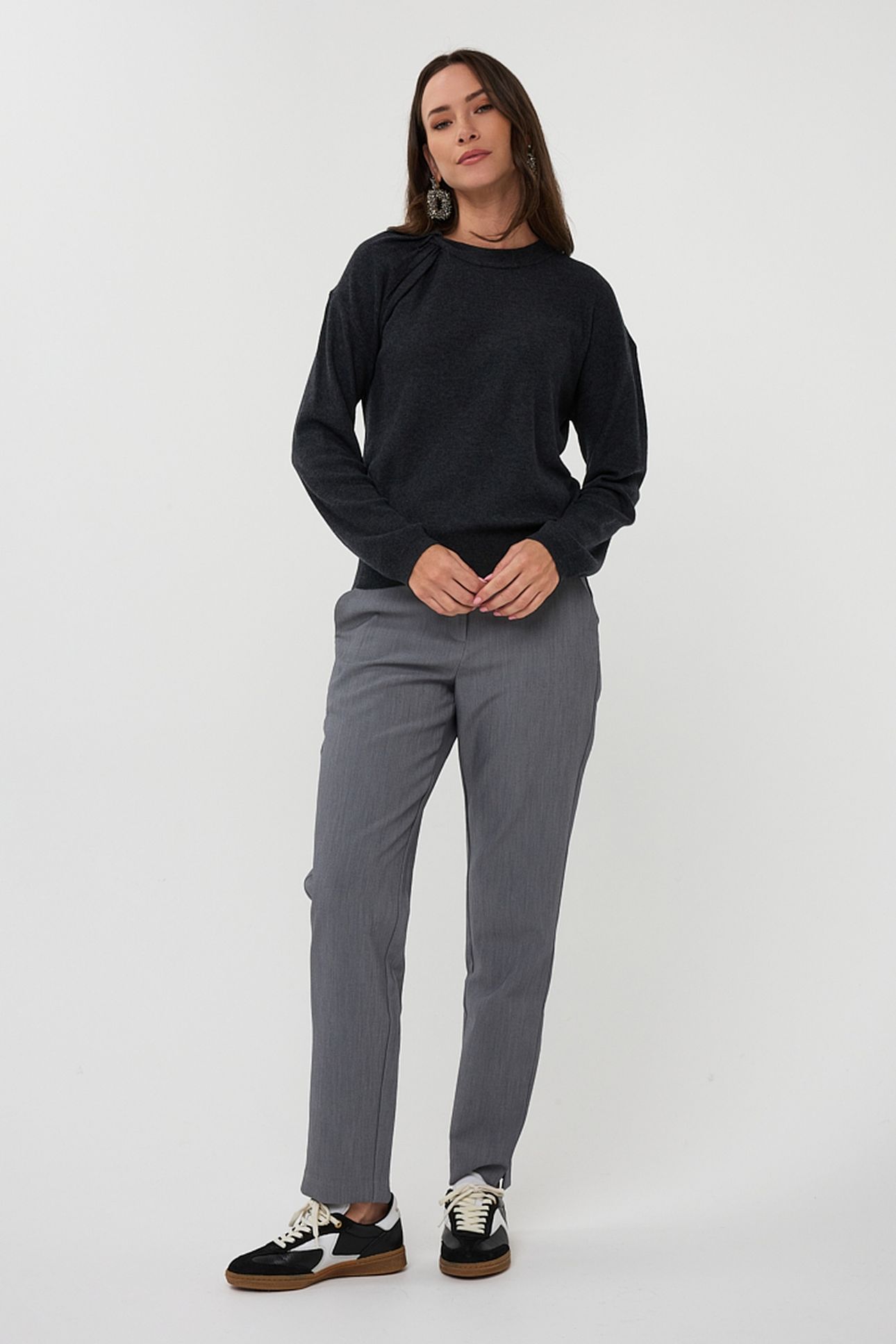 SWEATER L/SLVE TWIST ANTHRACITE 2