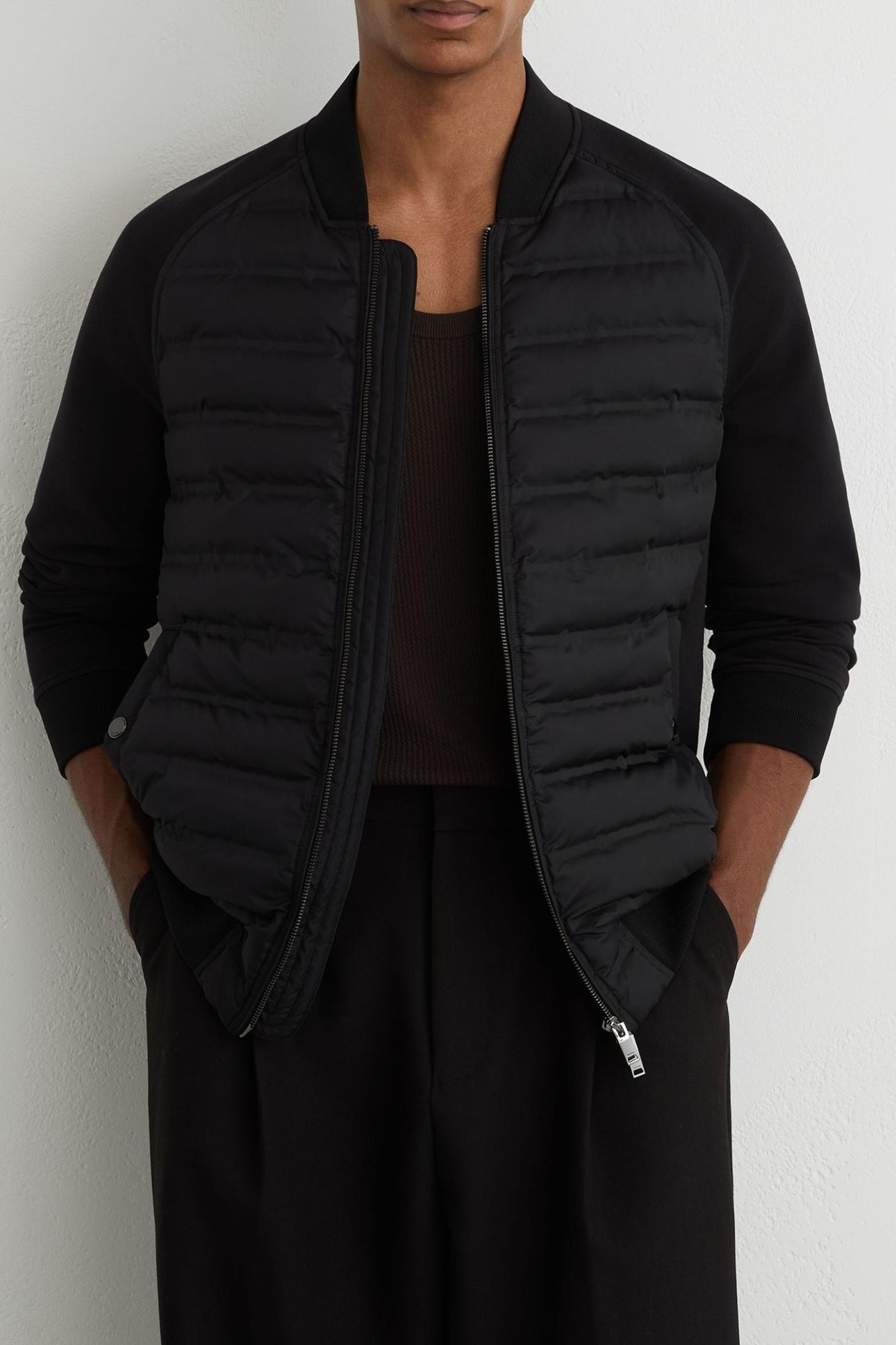 LS QUILTED BOMBER JACKET BLACK 2