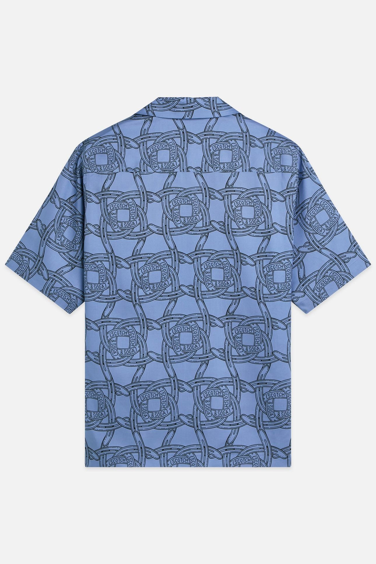 PRINTED TENCEL RELAXEDFIT SHORTSLEEVED SHIRT NAVY 2