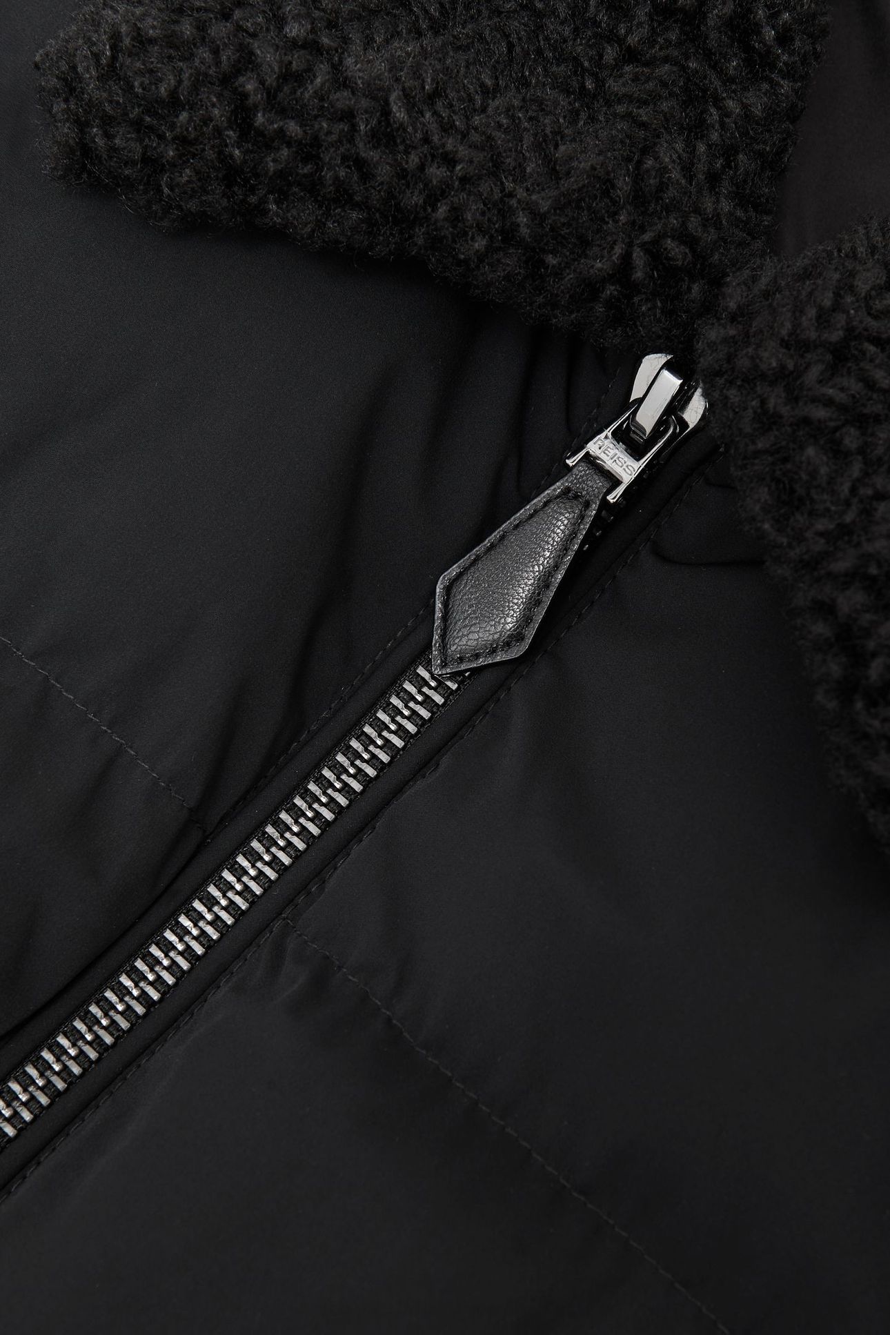 LS WOOL SLEEVE QUILTED PUFFER JACKET BLACK 6