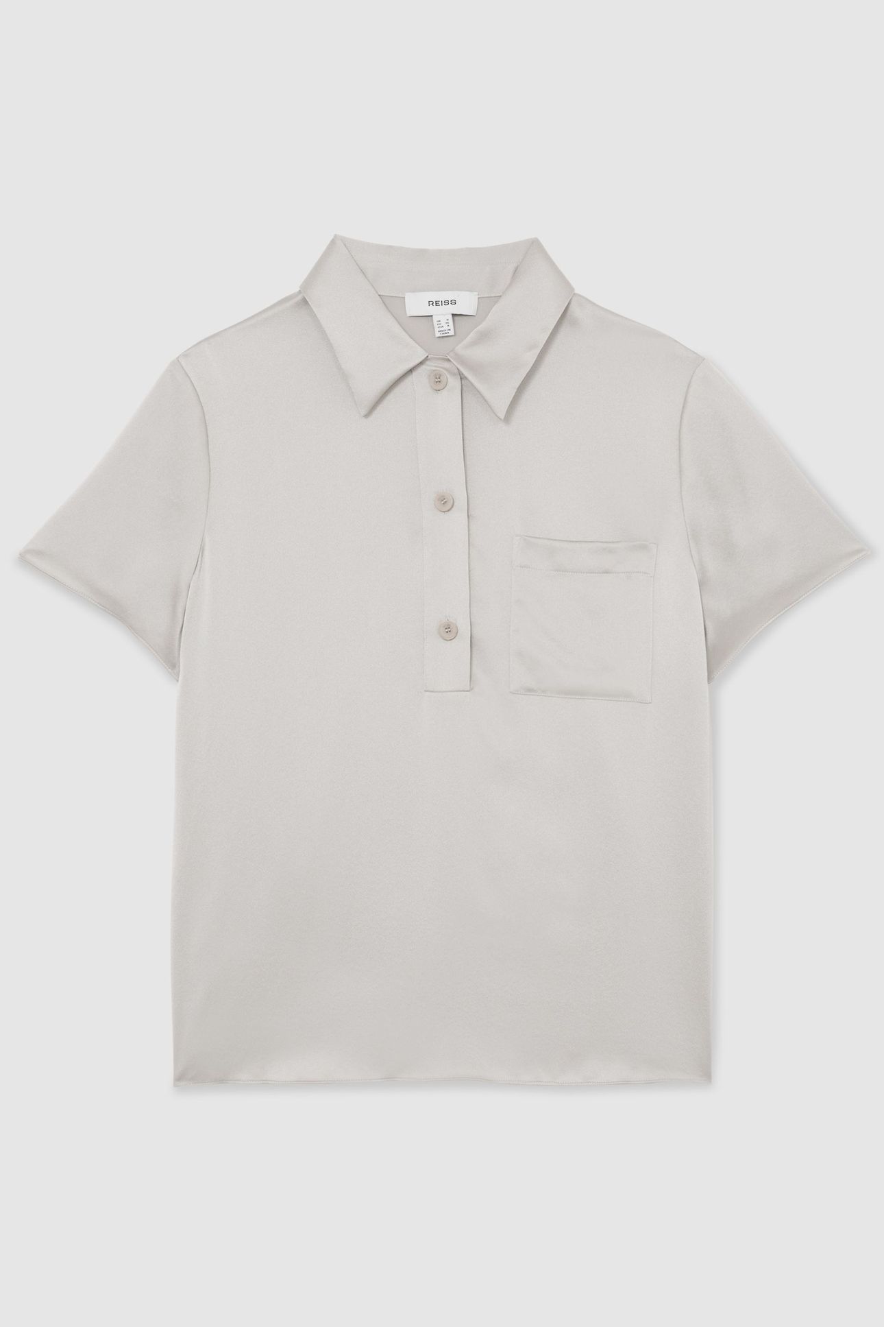 POCKET DETAIL SILK T-SHIRT LIGHT GREY 4