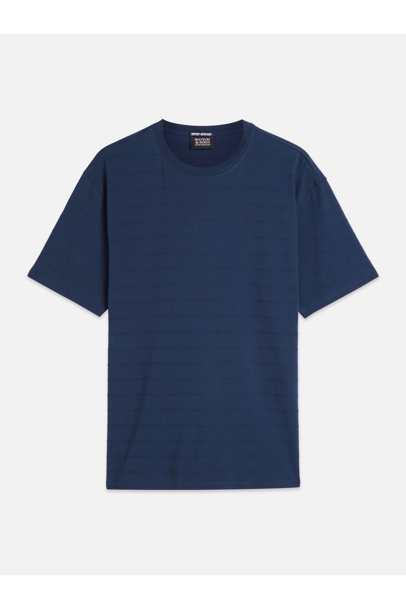 STRUCTURED JACQUARD RELAXED-FIT T-SHIRT NAVY 1