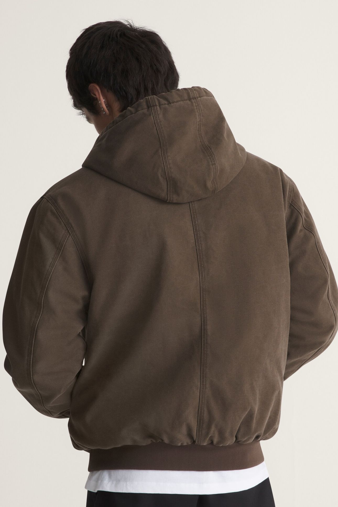 ELI WORKWEAR CANVAS FULL ZIP JACKET COAL BROWN 3